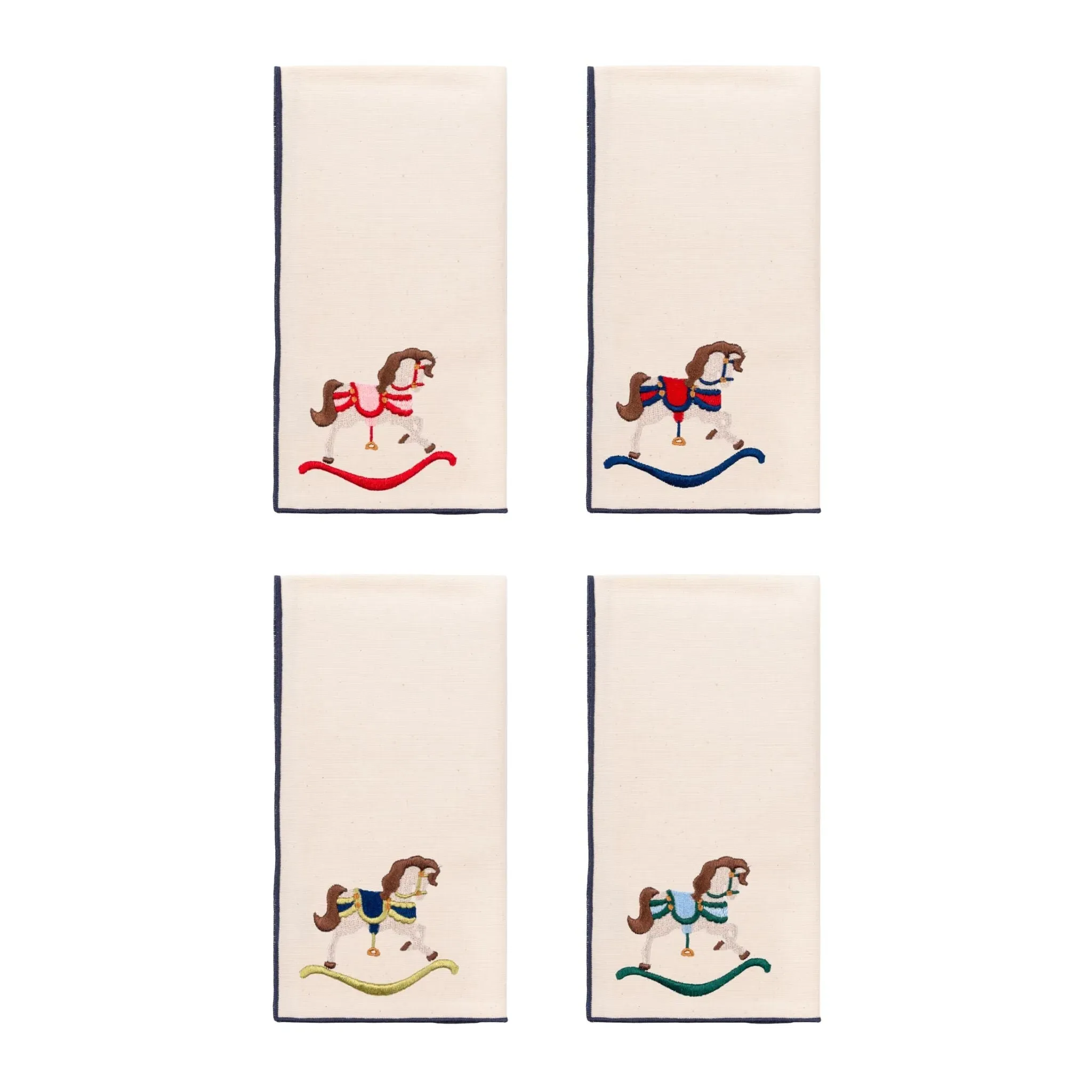 Nazaré Embroidered Rocking Horse Cotton Table Linen - Ecru product