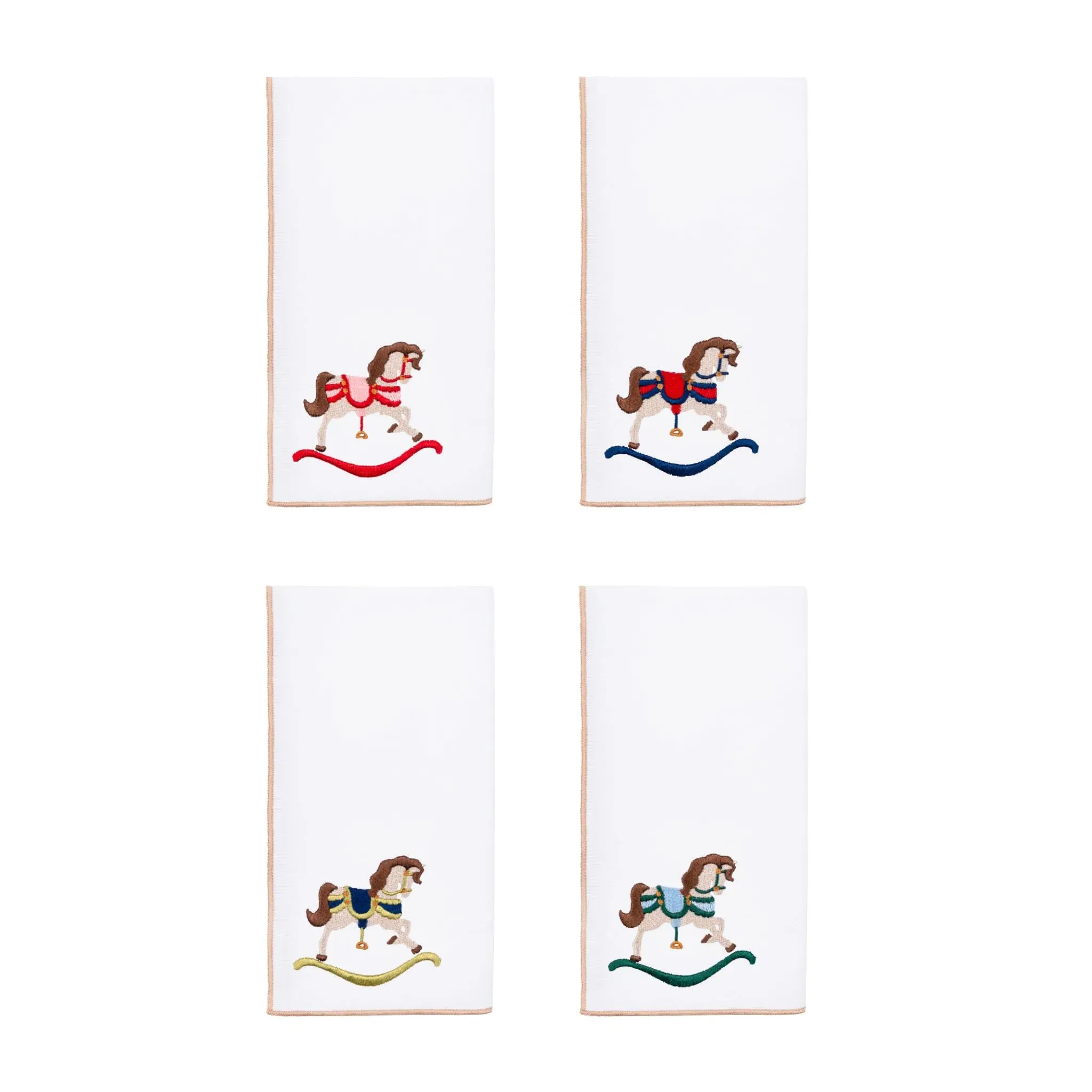 Nazaré Embroidered Rocking Horse Table Linen - White, Cotton product