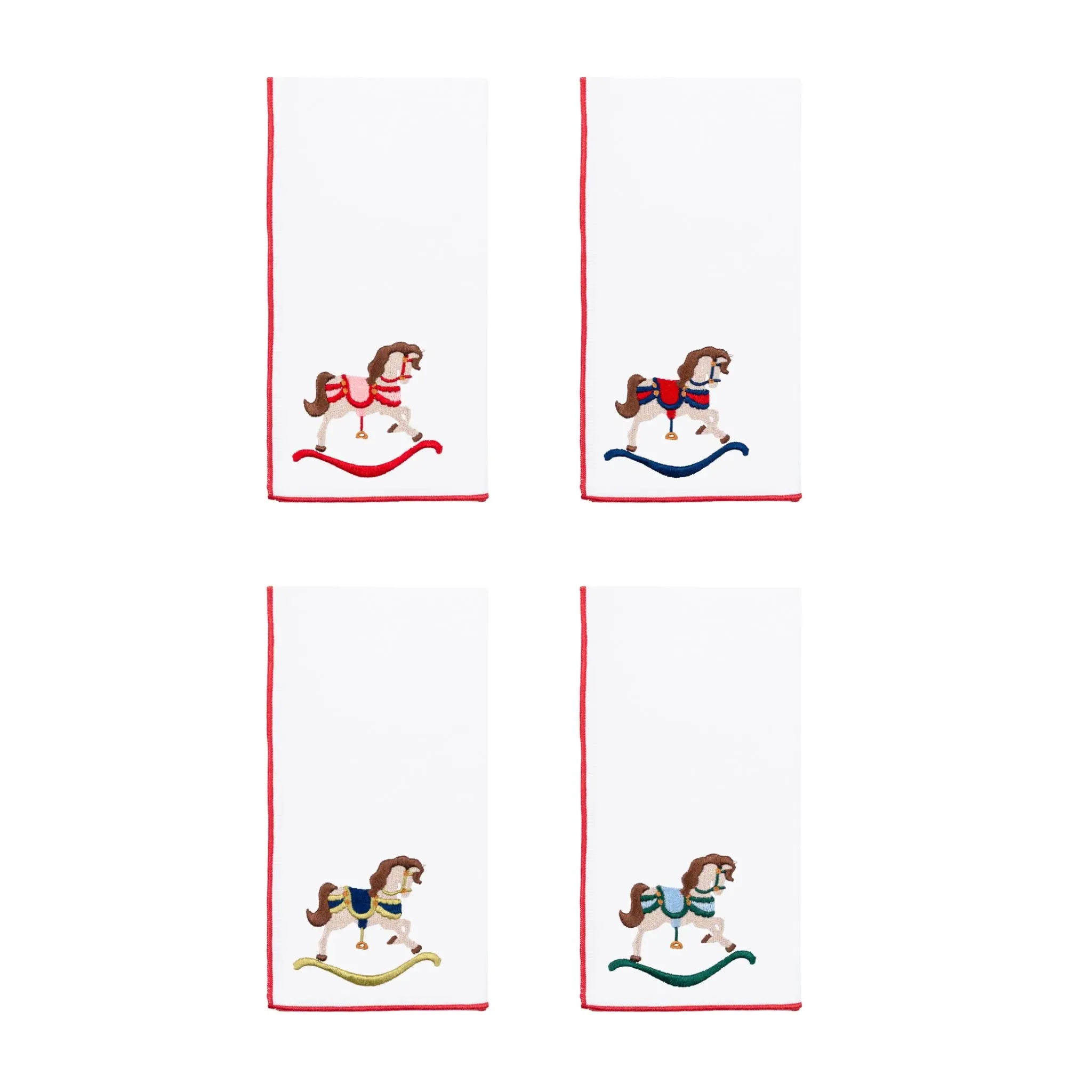 Nazaré Embroidered Rocking Horse Table Linen - White, Cotton product