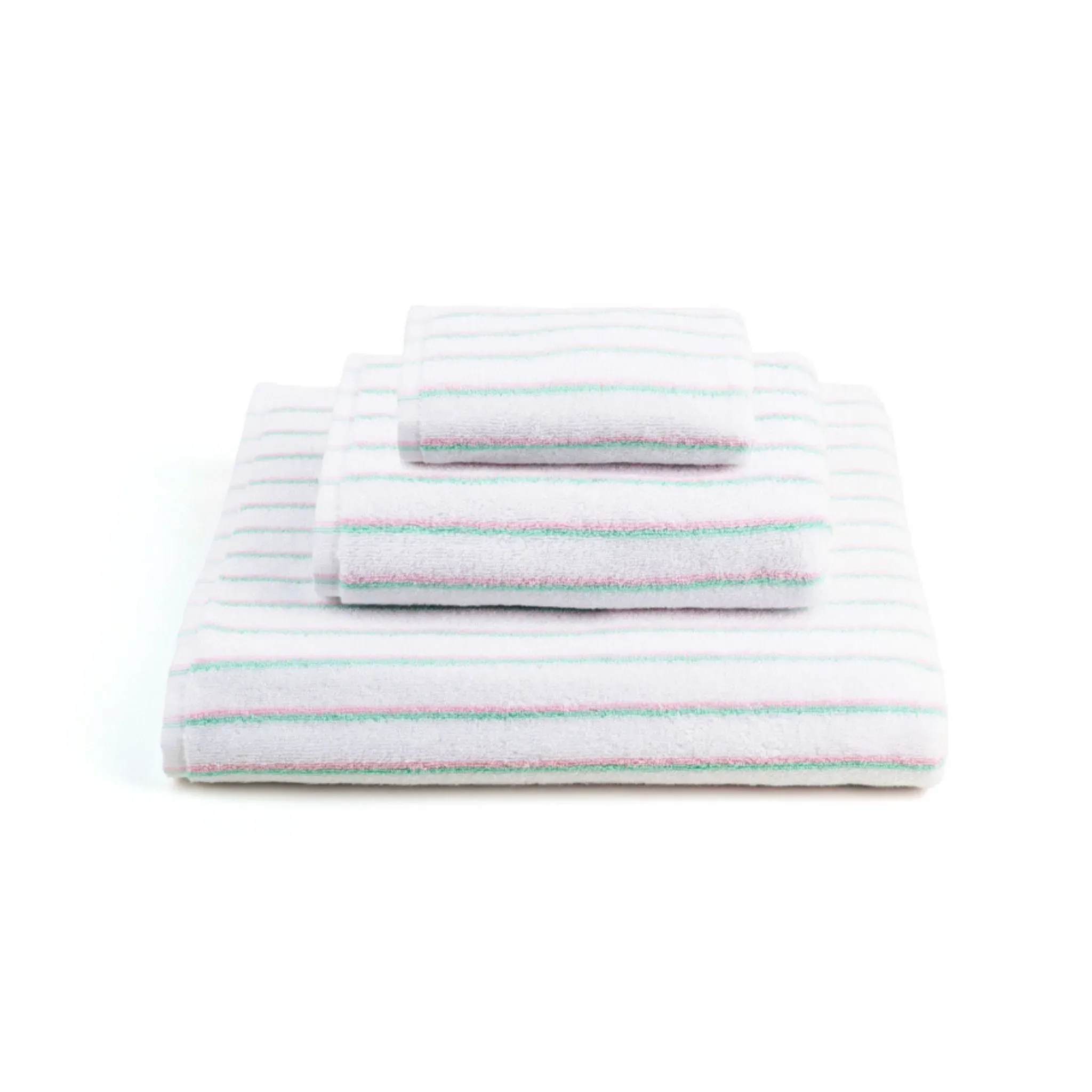 Lima Bath Towel Double Stripe - Pink, Green product