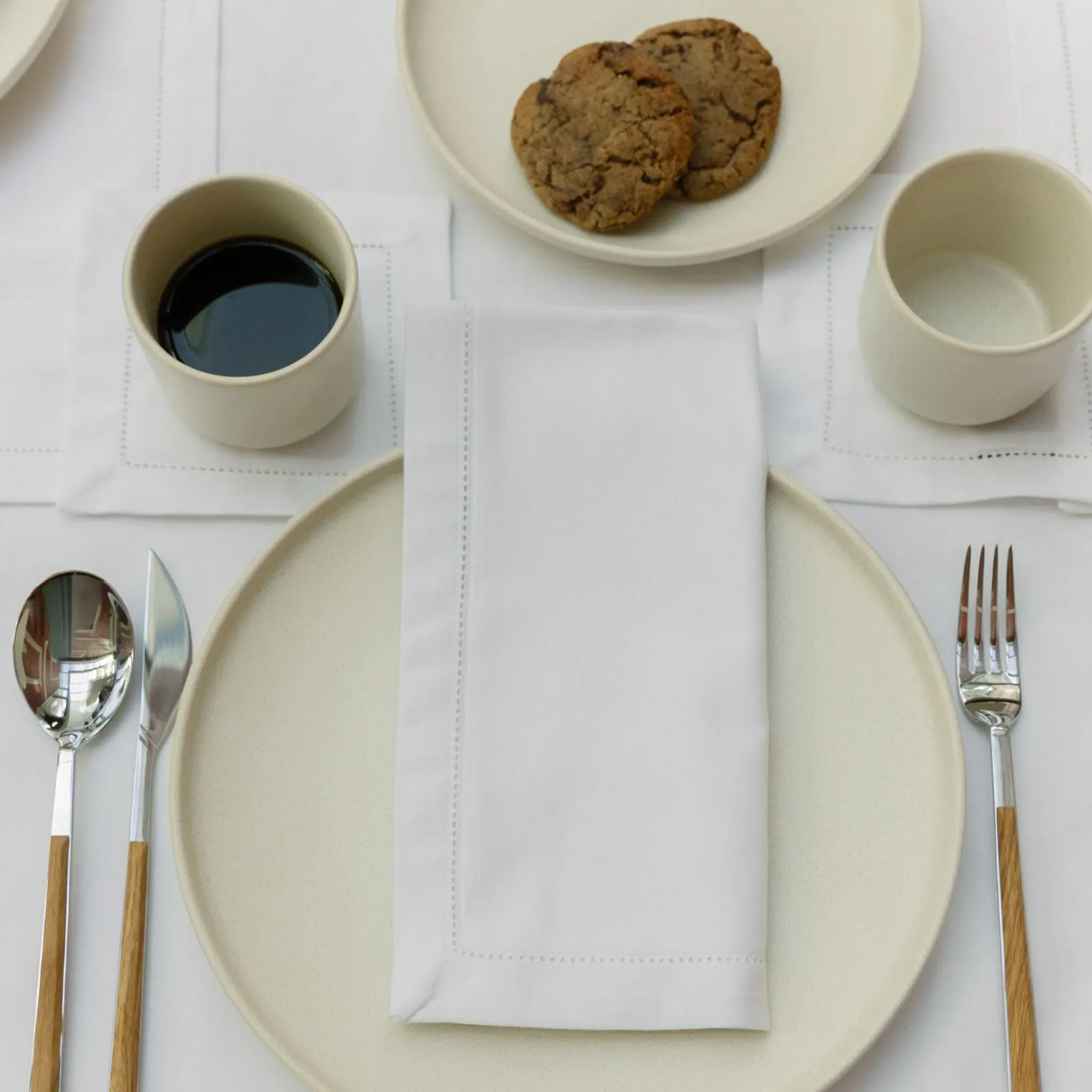 Mafra Hemstitch Tablecloth Collection - White, Cotton product