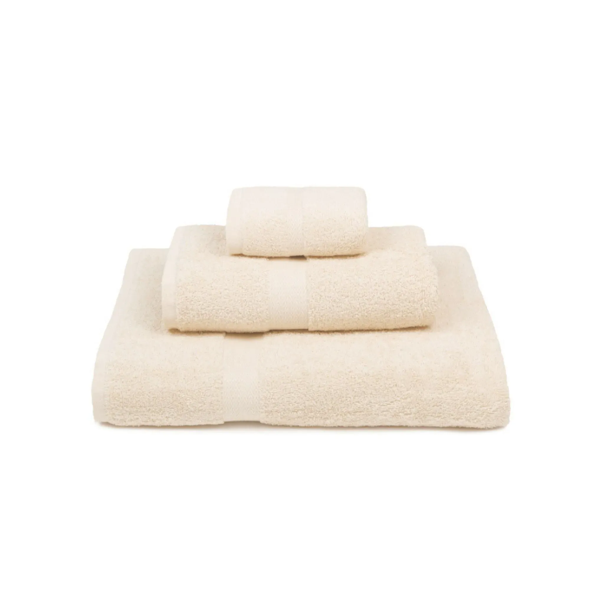 Almonda Herringbone Border Towel - Natural, Cotton product