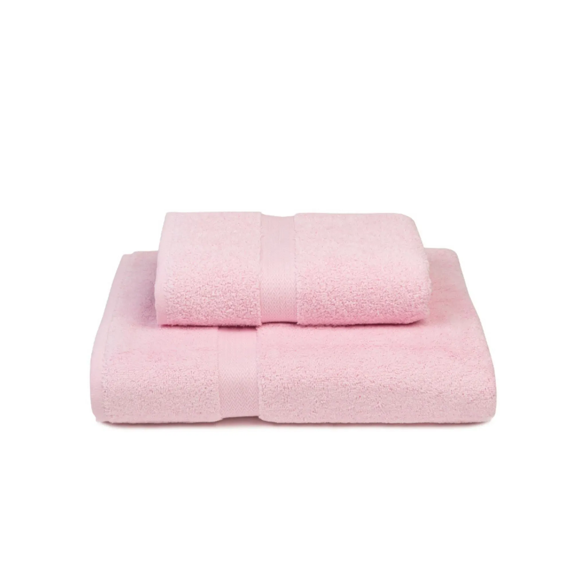 Almonda Herringbone Border Towel - Baby Pink, Cotton product