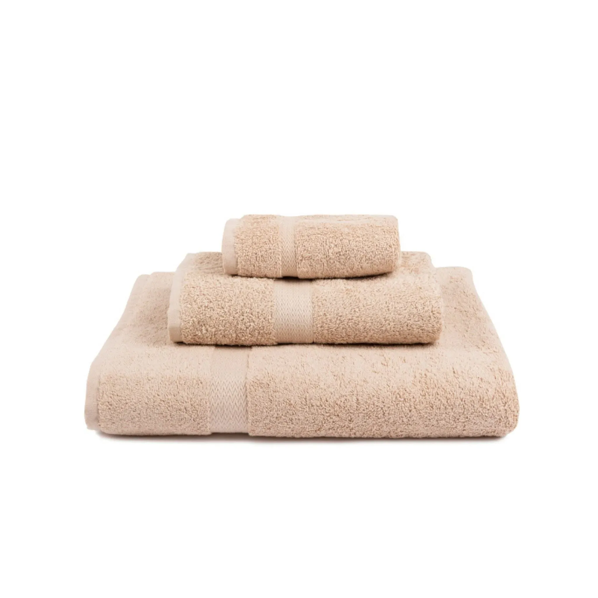 Almonda Herringbone Border Towel - Beige, Cotton product