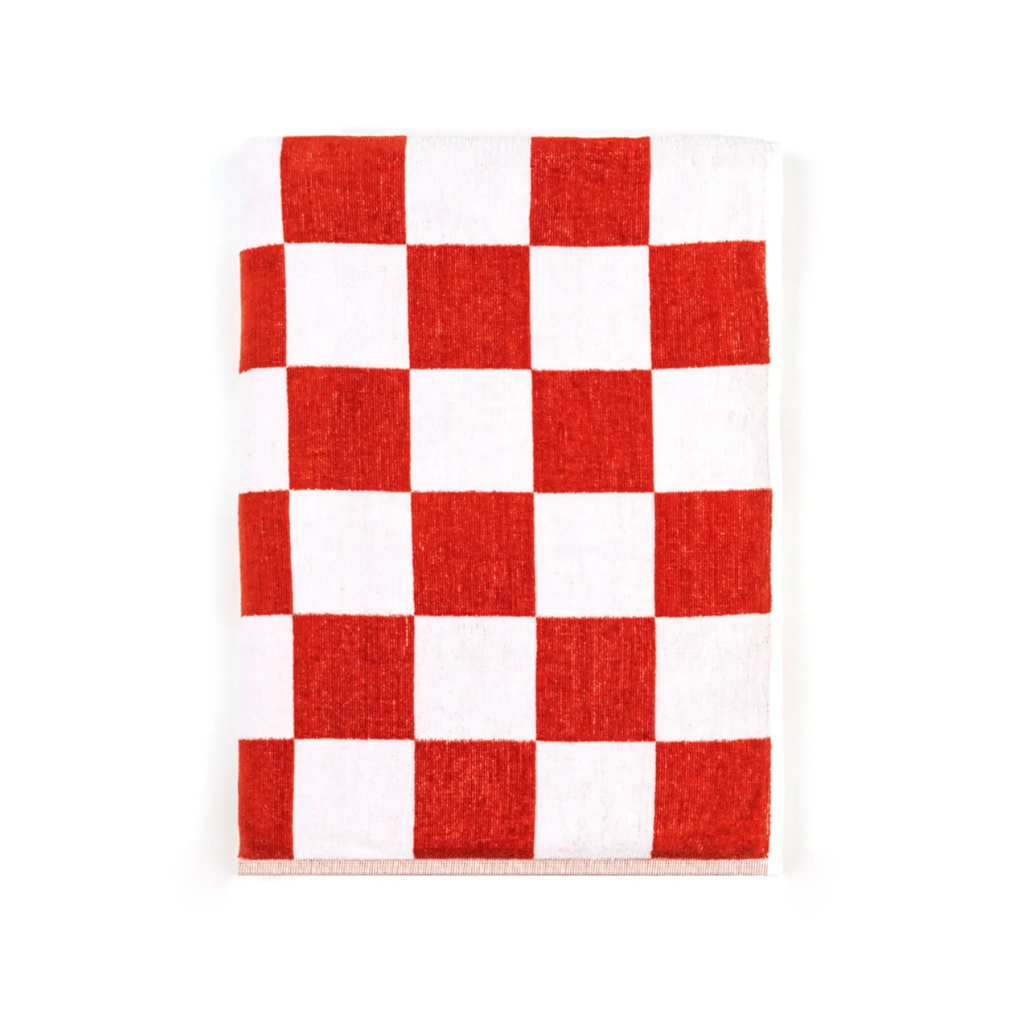 Gibalta Chequered Beach Towel - Terracotta, Cotton product