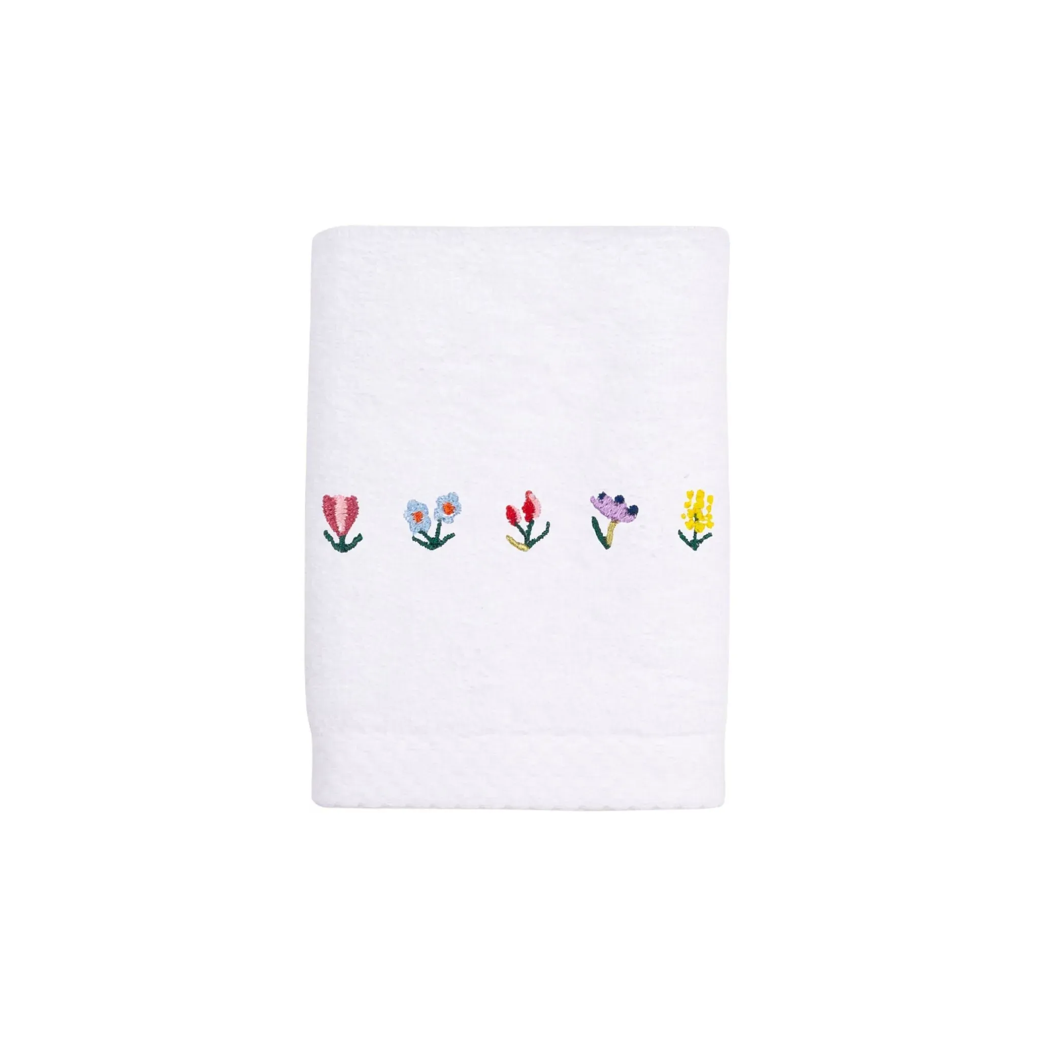 Luxus Cotton Bath Towels with Embroidered Flowers - White product