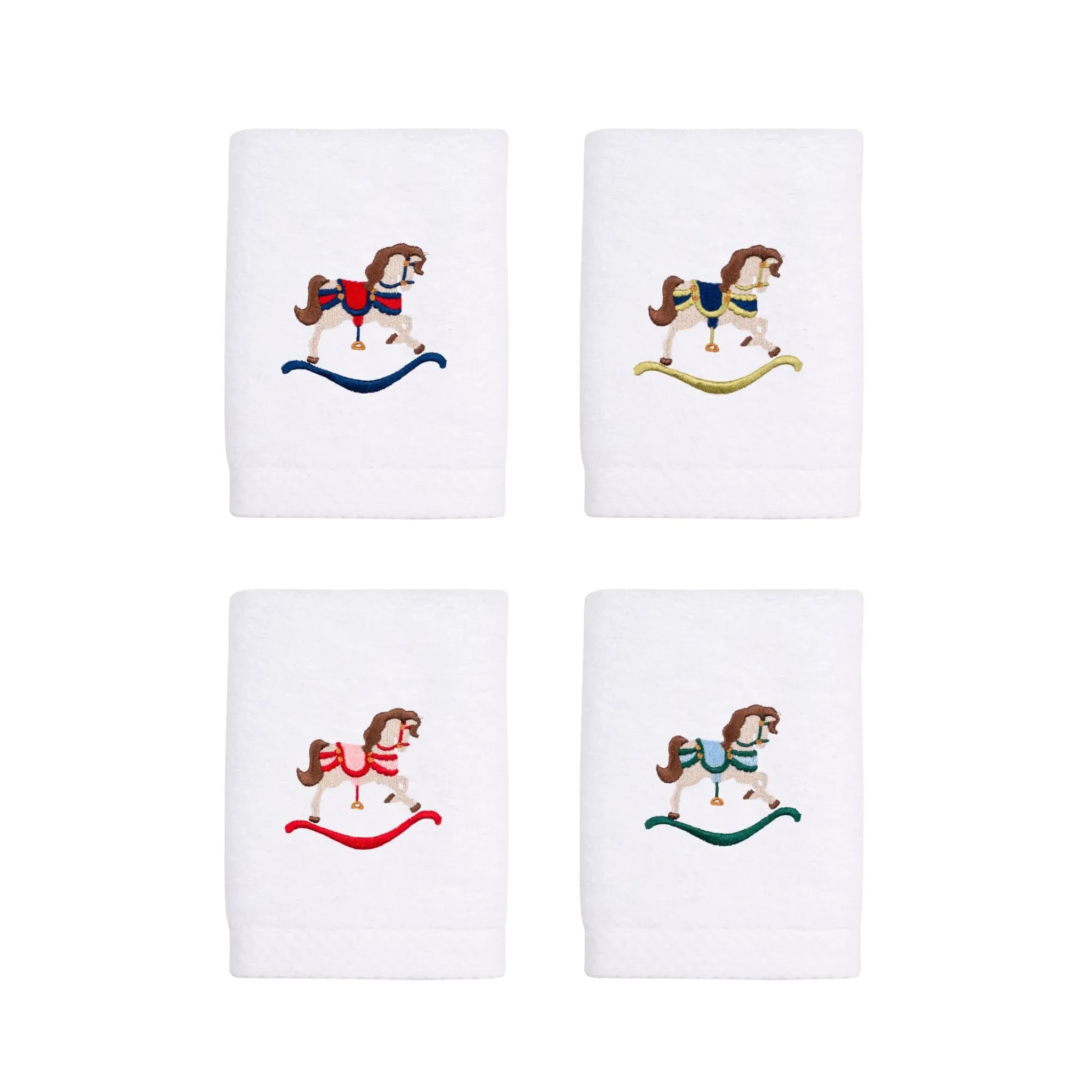 Luxus Rocking Horse Embroidered Bath Towel - White, Cotton product