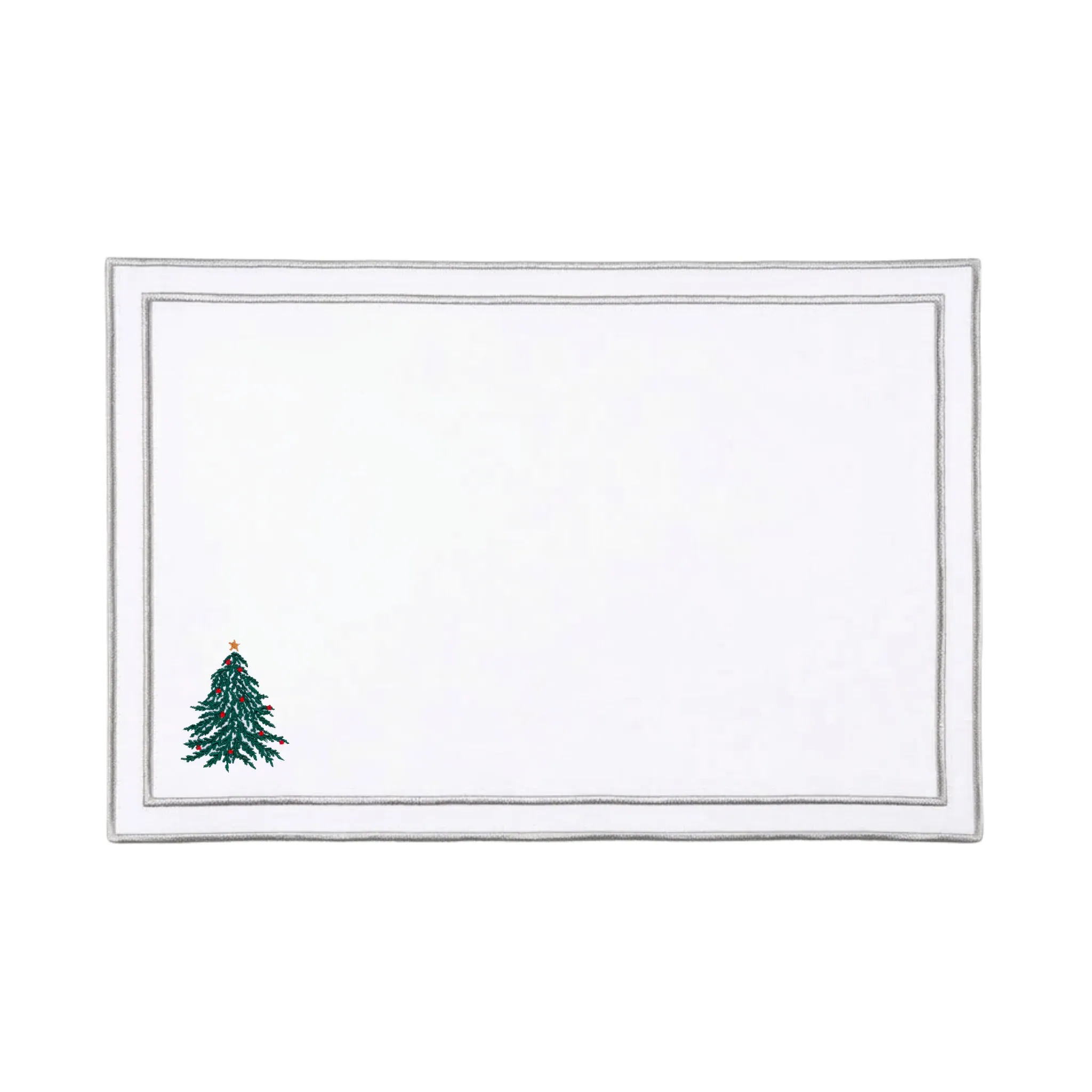 Nazaré Christmas Embroidered Table Linen - White, Cotton by Torres Novas
