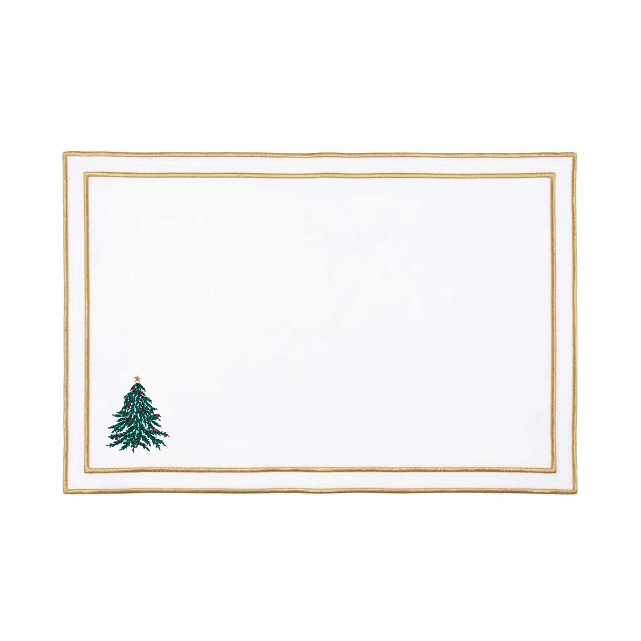 Nazaré Christmas Embroidered Table Linen - White, Cotton by Torres Novas
