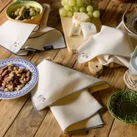 Nazaré Cotton Table Linen with Farm Animal Embroidery - White by Torres Novas, image 2