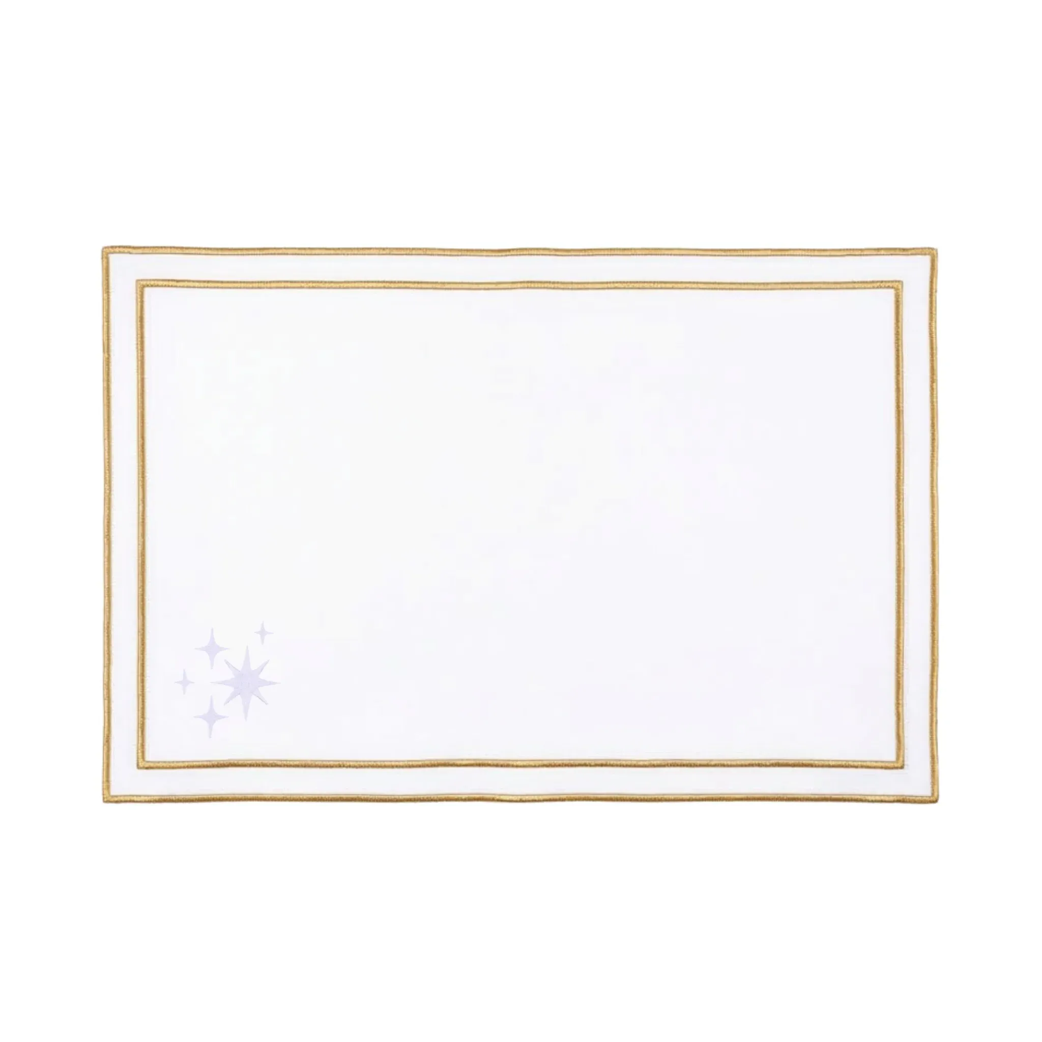 Nazaré Embroidered Star Table Linen - White, Cotton by Torres Novas