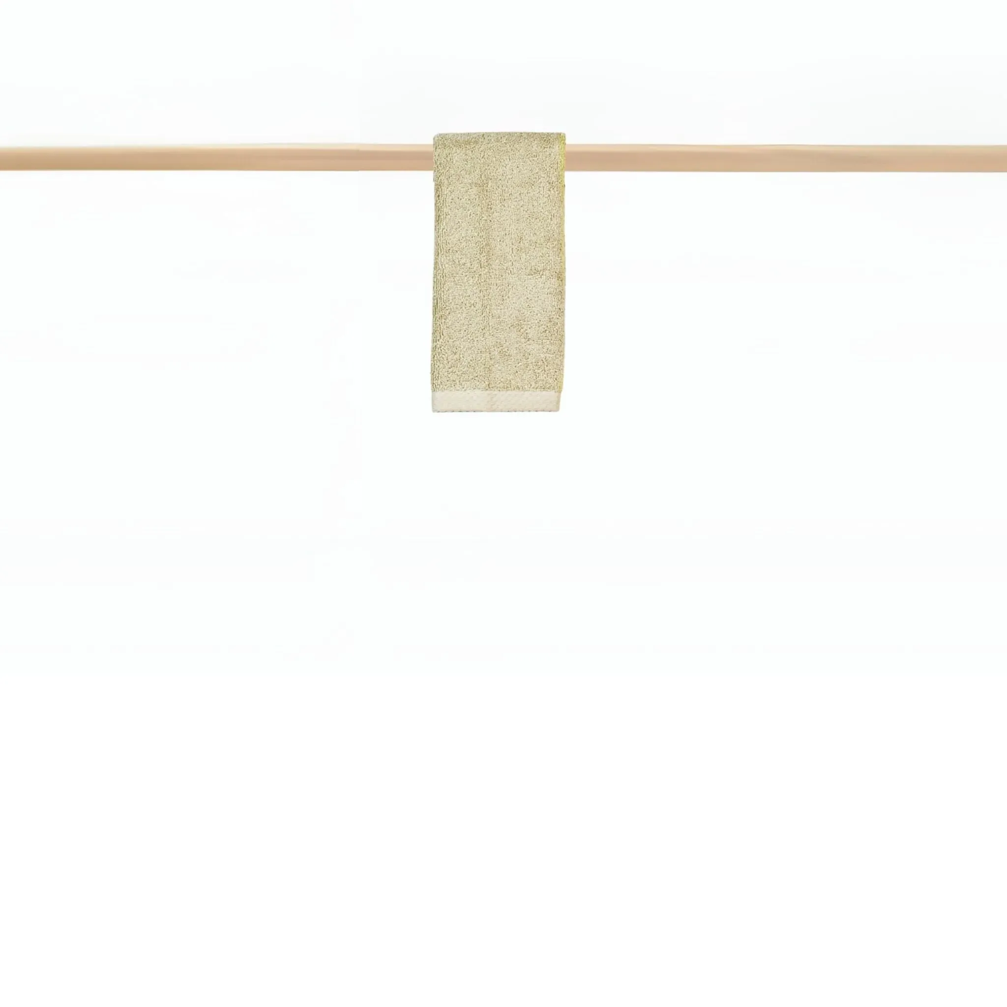 Bath Towel Set with Edge Bars - Khaki, Cotton image