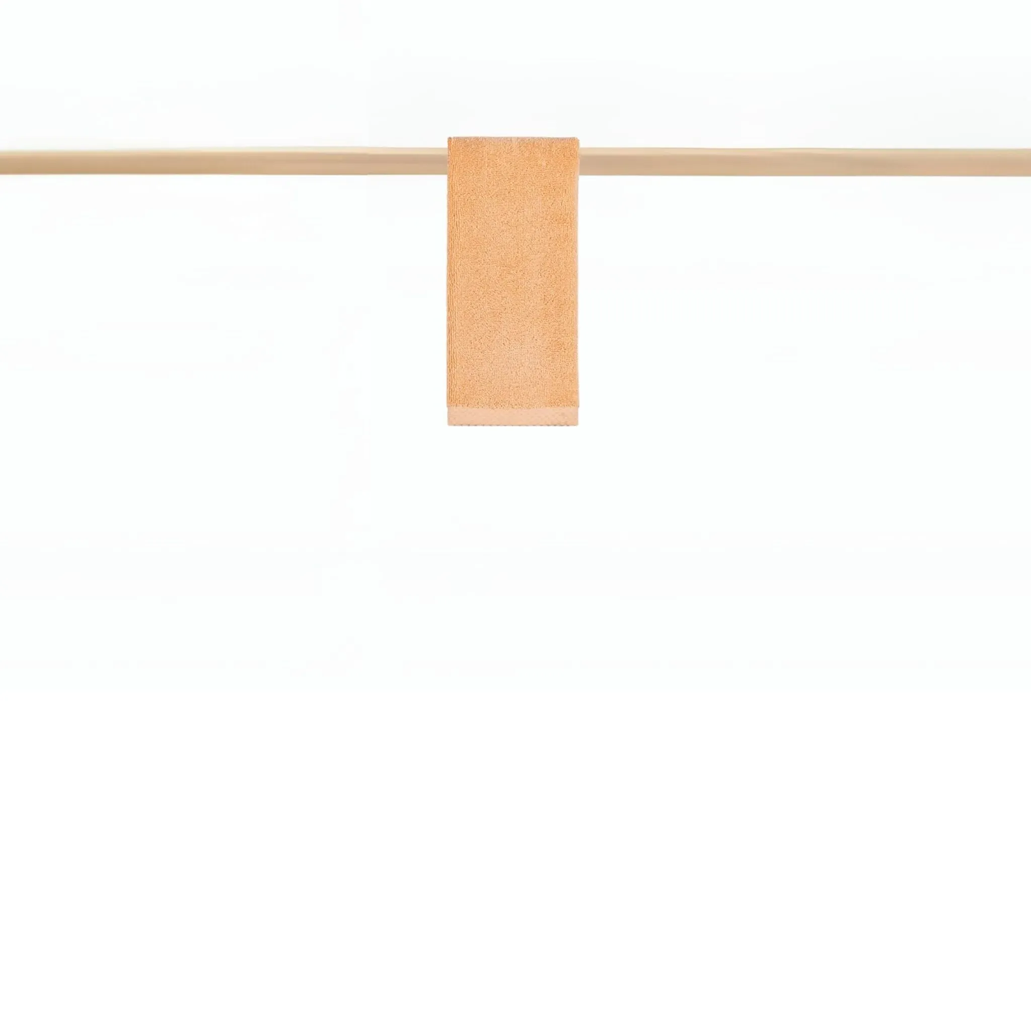 Bath Towel Set with Edge Bars - Orange, Cotton image