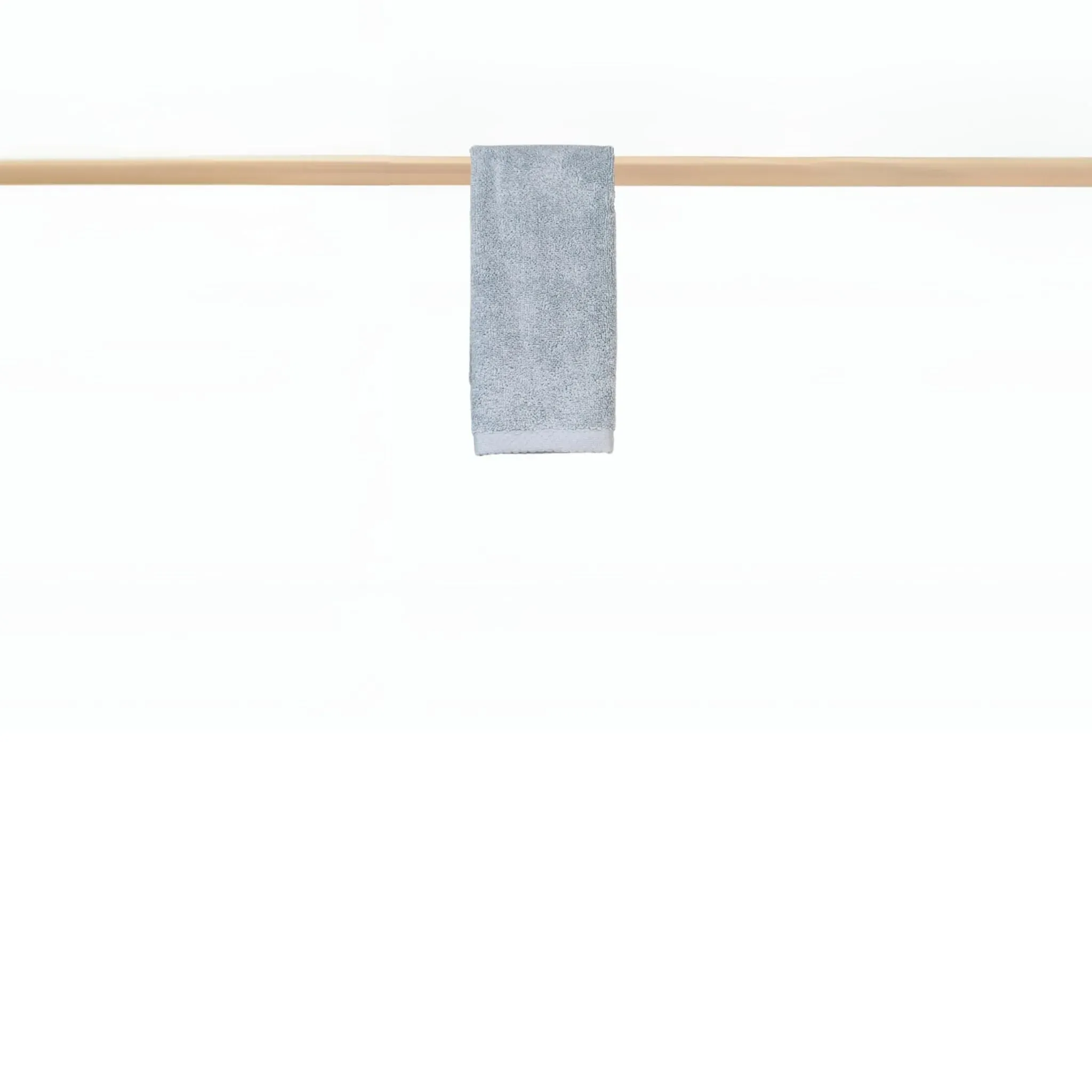 Bath Towel Set with Edge Bars - Silver Grey, Cotton