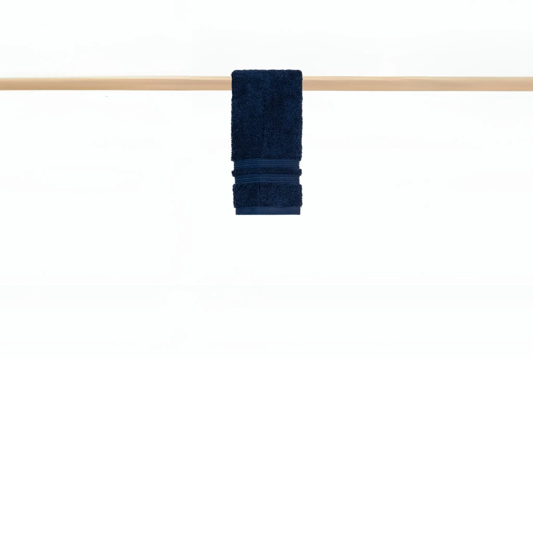 Bath Towel Set with Striped Bars - Blue, Cotton