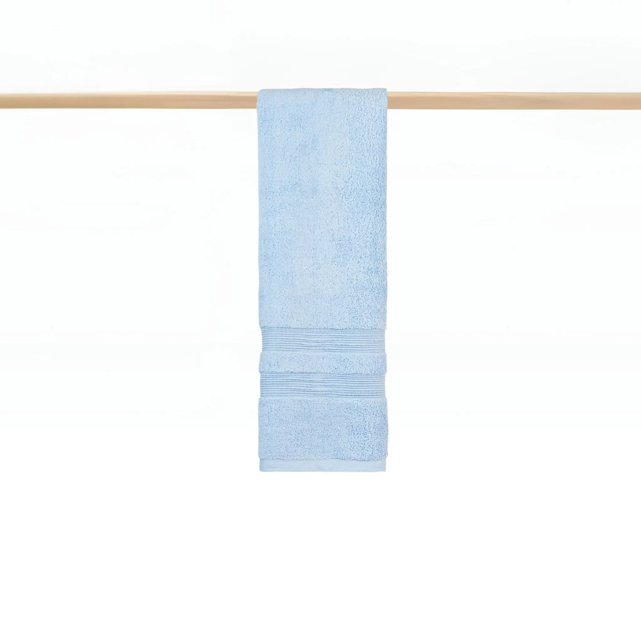 Bath Towel Set with Striped Design - Light Blue
