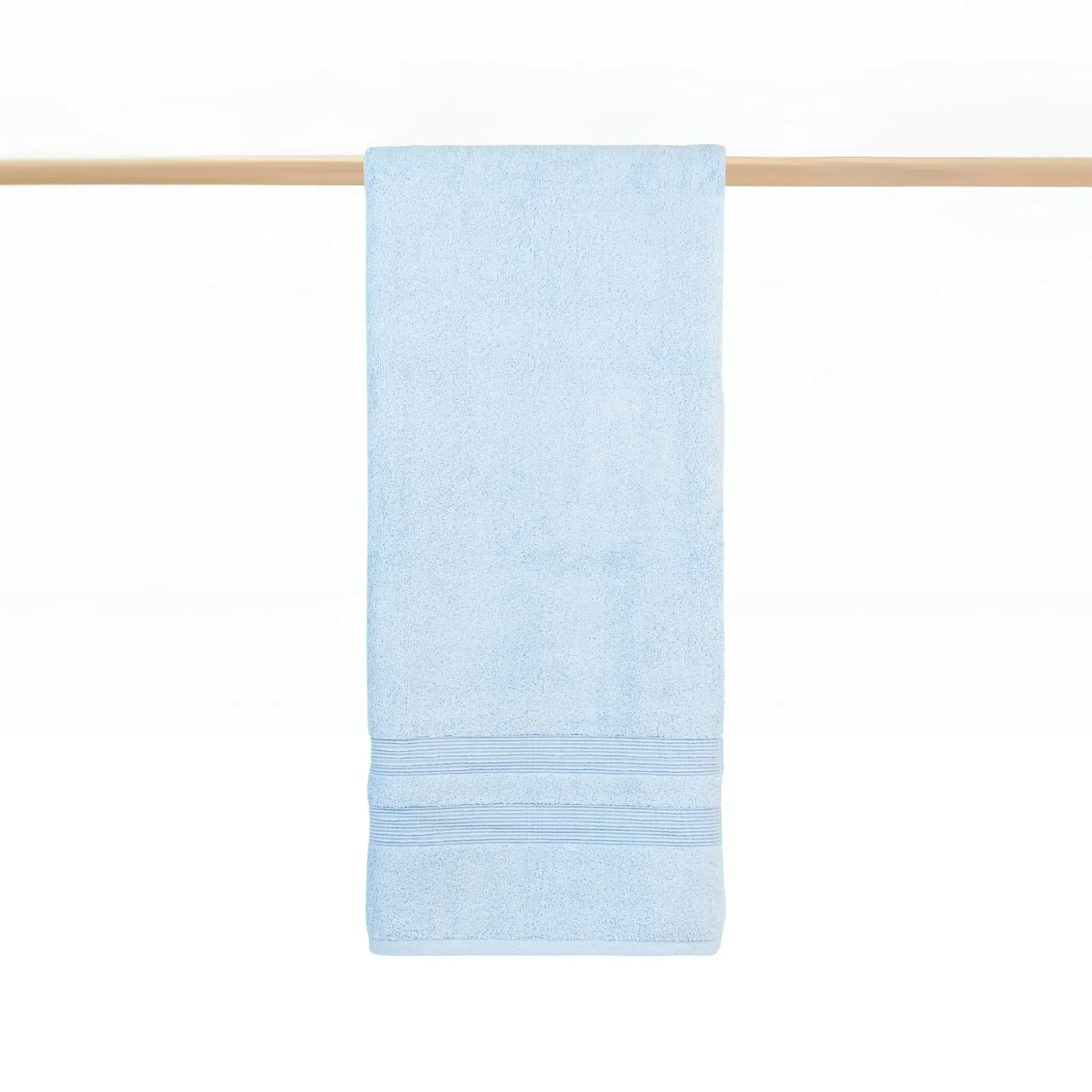 Bath Towel Set with Striped Design - Light Blue