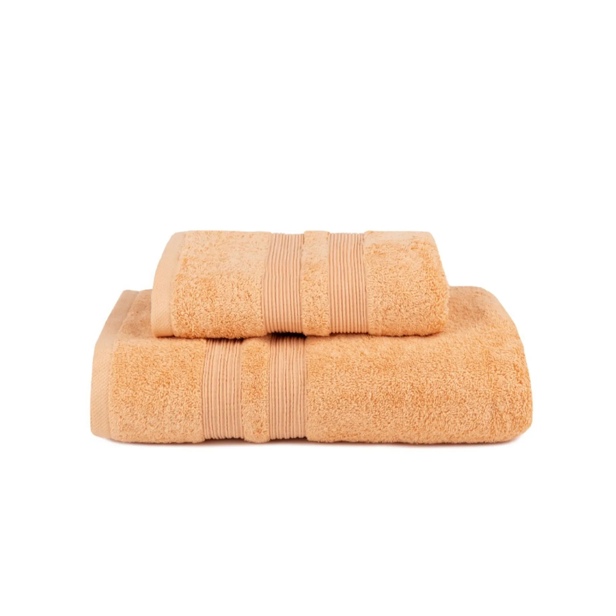 Bath Towel Set with Striped Design - Orange