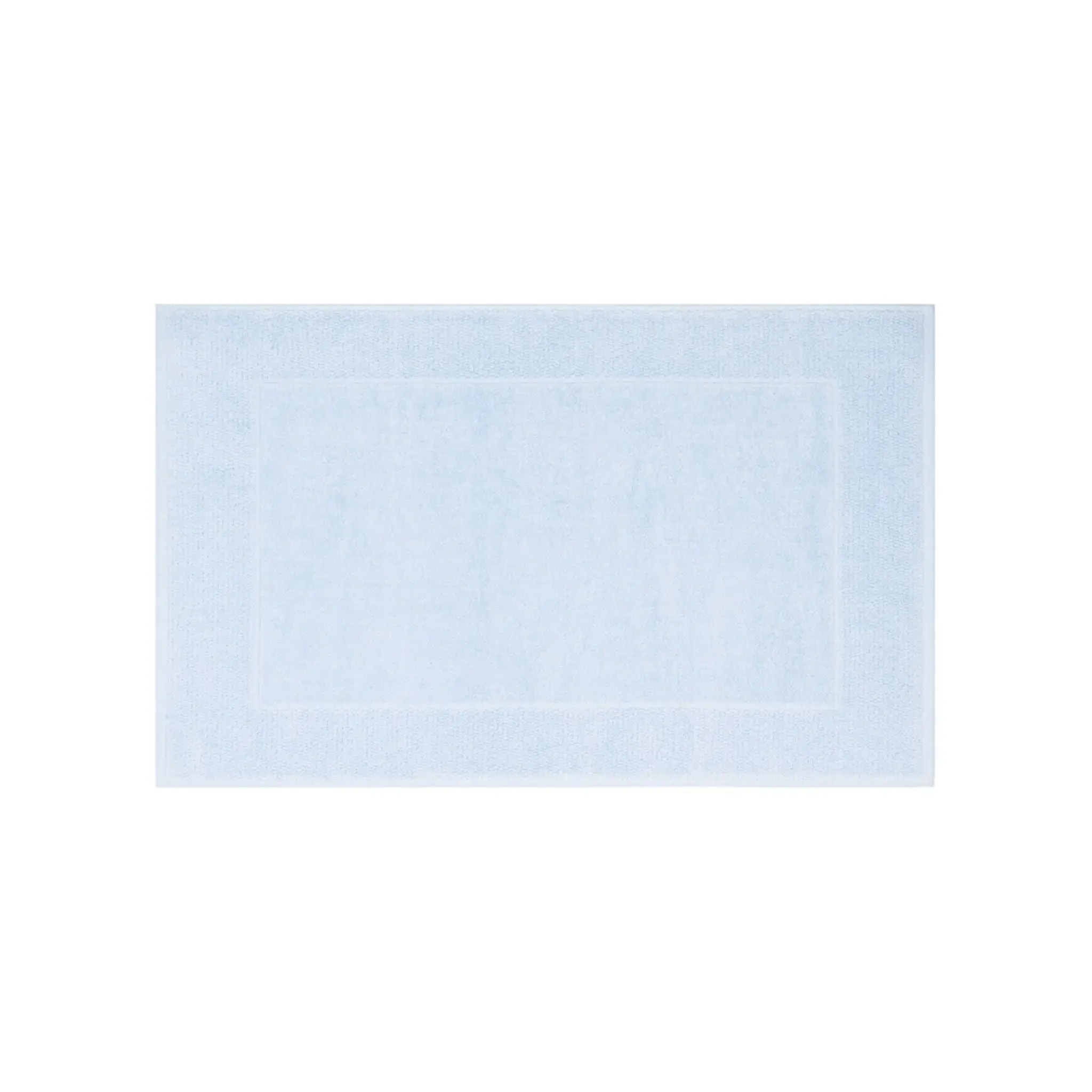 Bath Towel with Herringbone Border - Light Blue