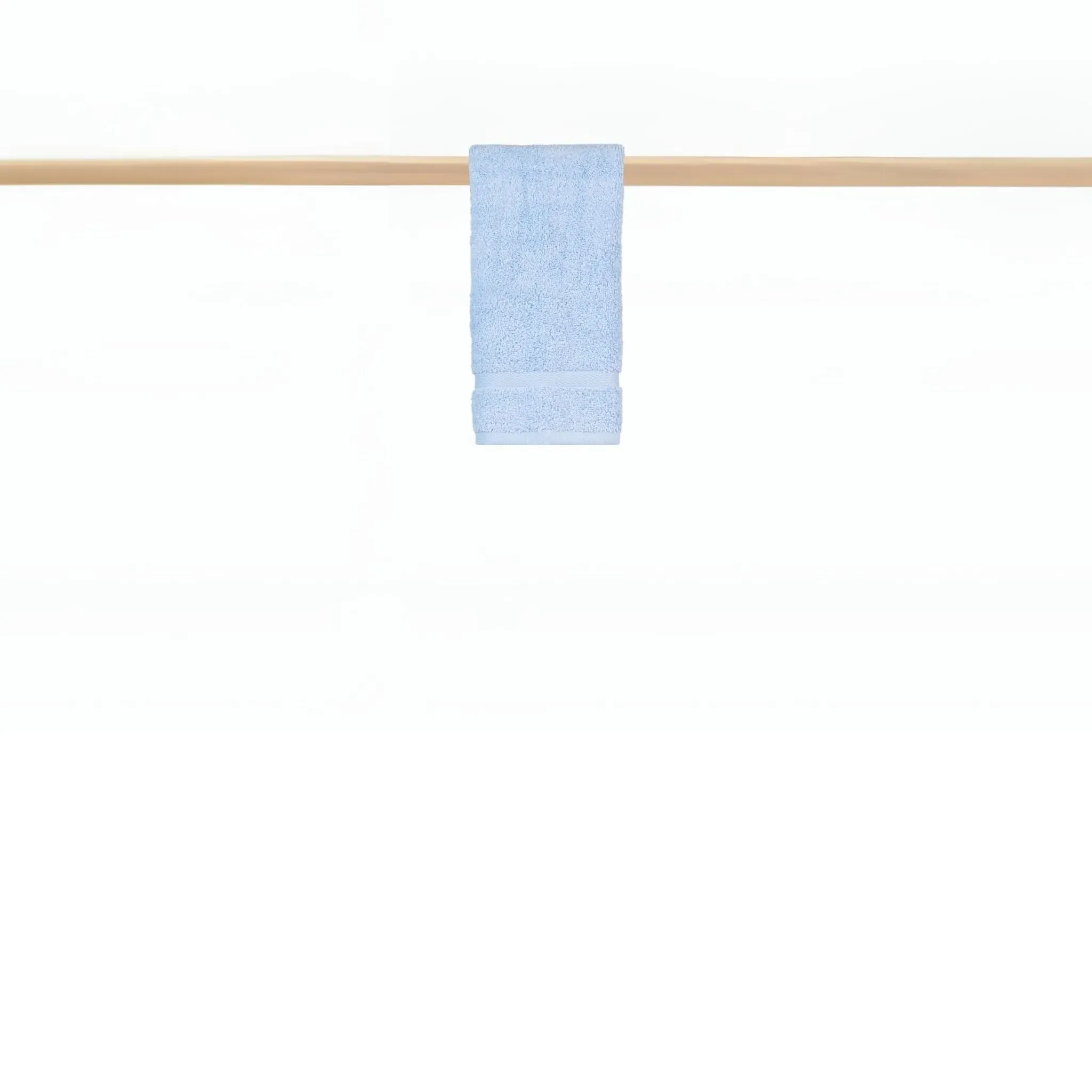 Bath Towel with Herringbone Border - Light Blue image