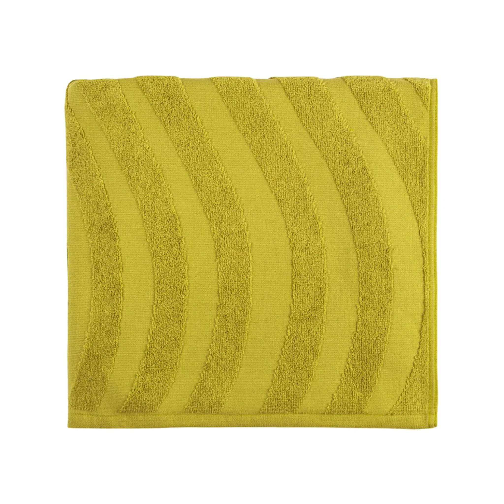 Beach Towel Wave Pattern - Olive, Cotton