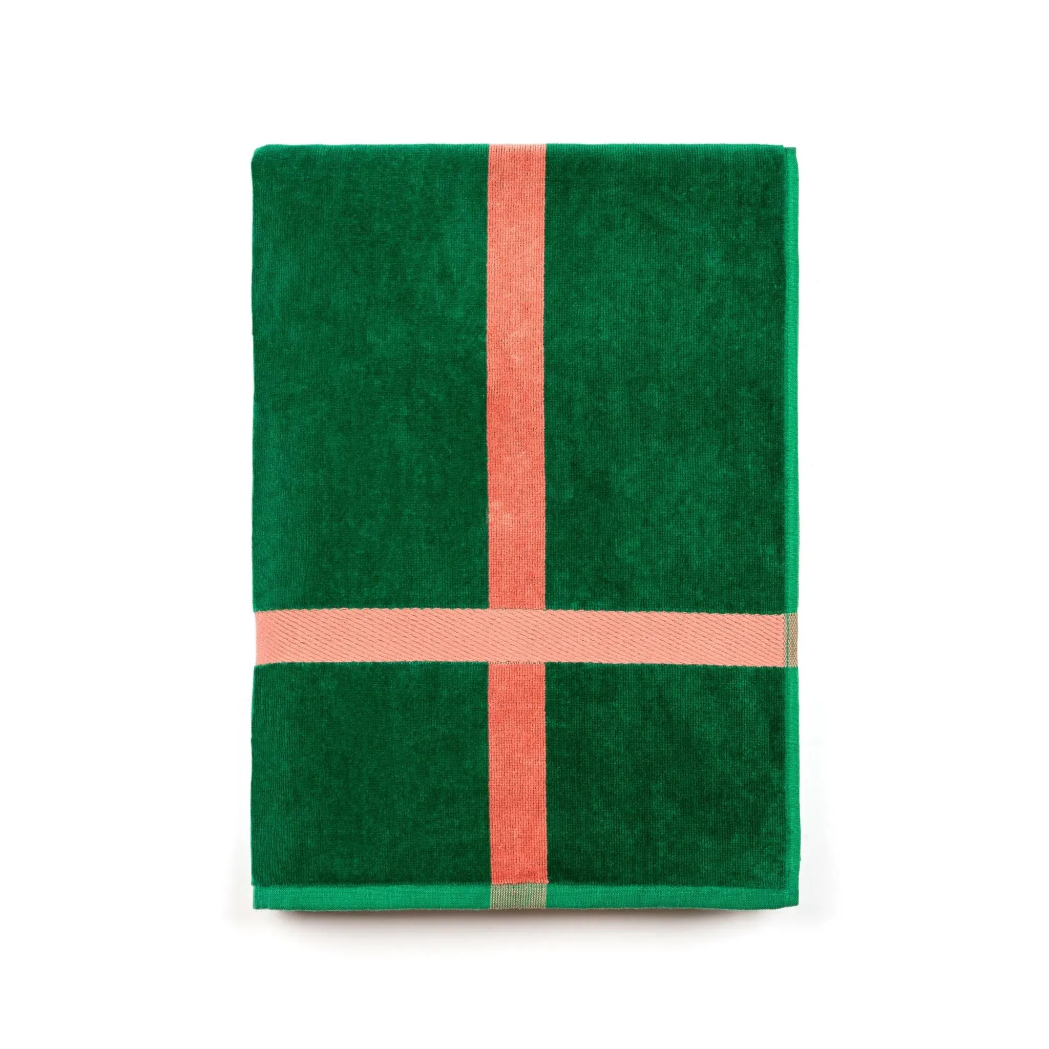 Beach Towel with Stripes - Green, Cotton image