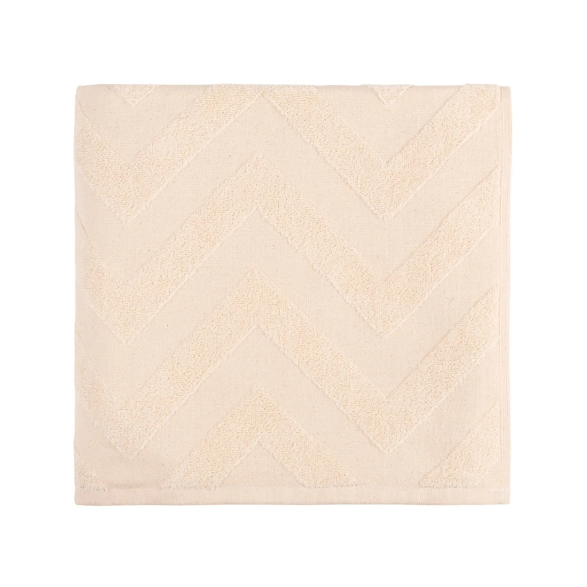 Beach Towel with Zig Zag Pattern - Natural