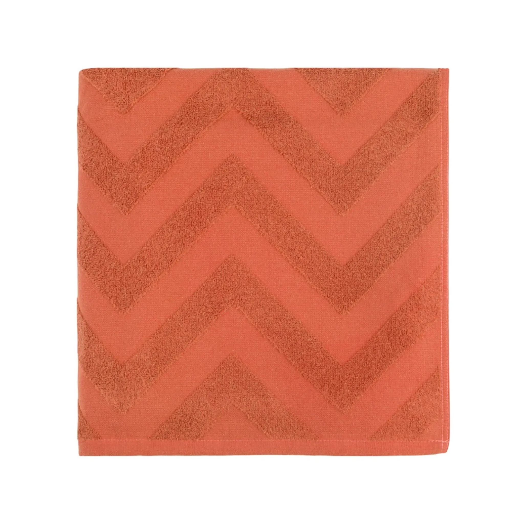 Beach Towel with Zig Zag Pattern - Terracotta