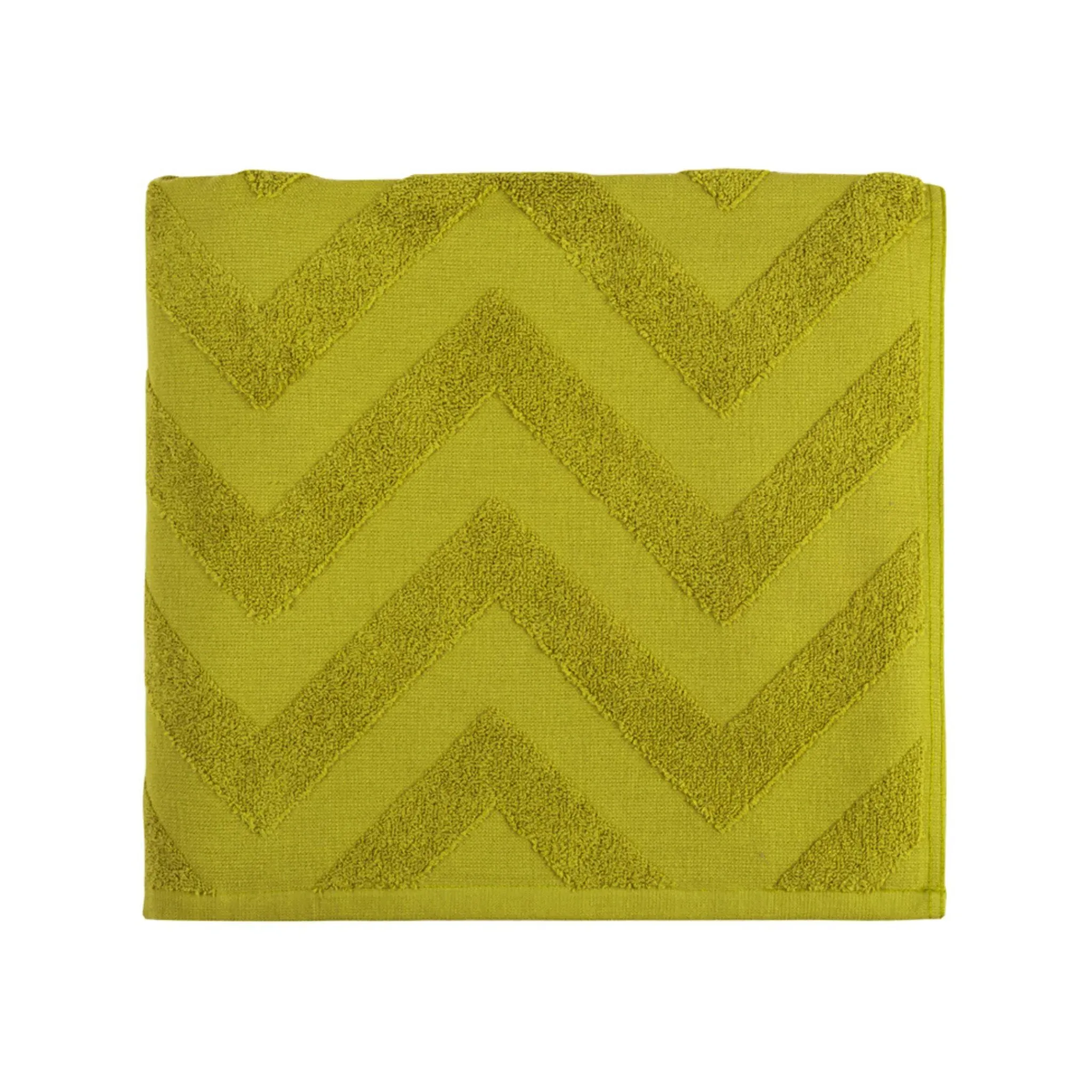 Beach Towel Zigzag Pattern - Olive, Cotton