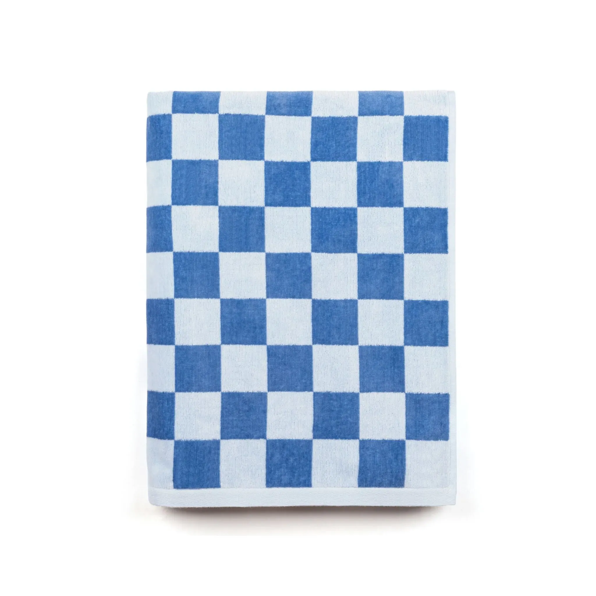 Chequered Beach Towel - Blue, Cotton image