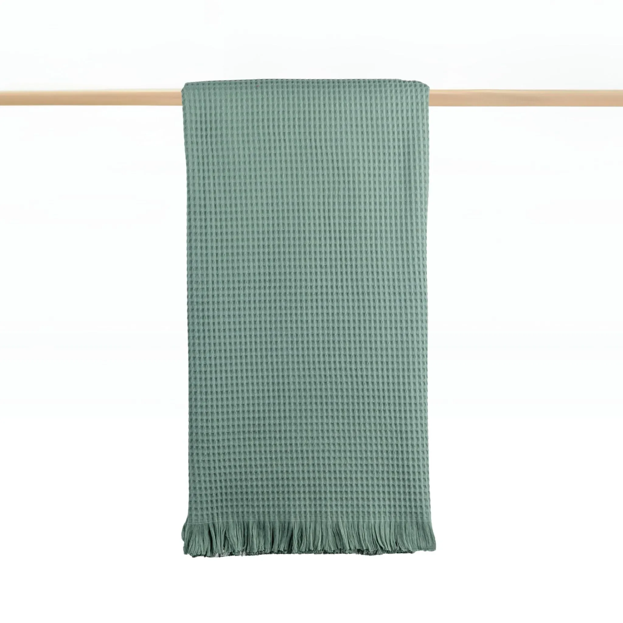 Cotton Bath Towel with Honeycomb - Green