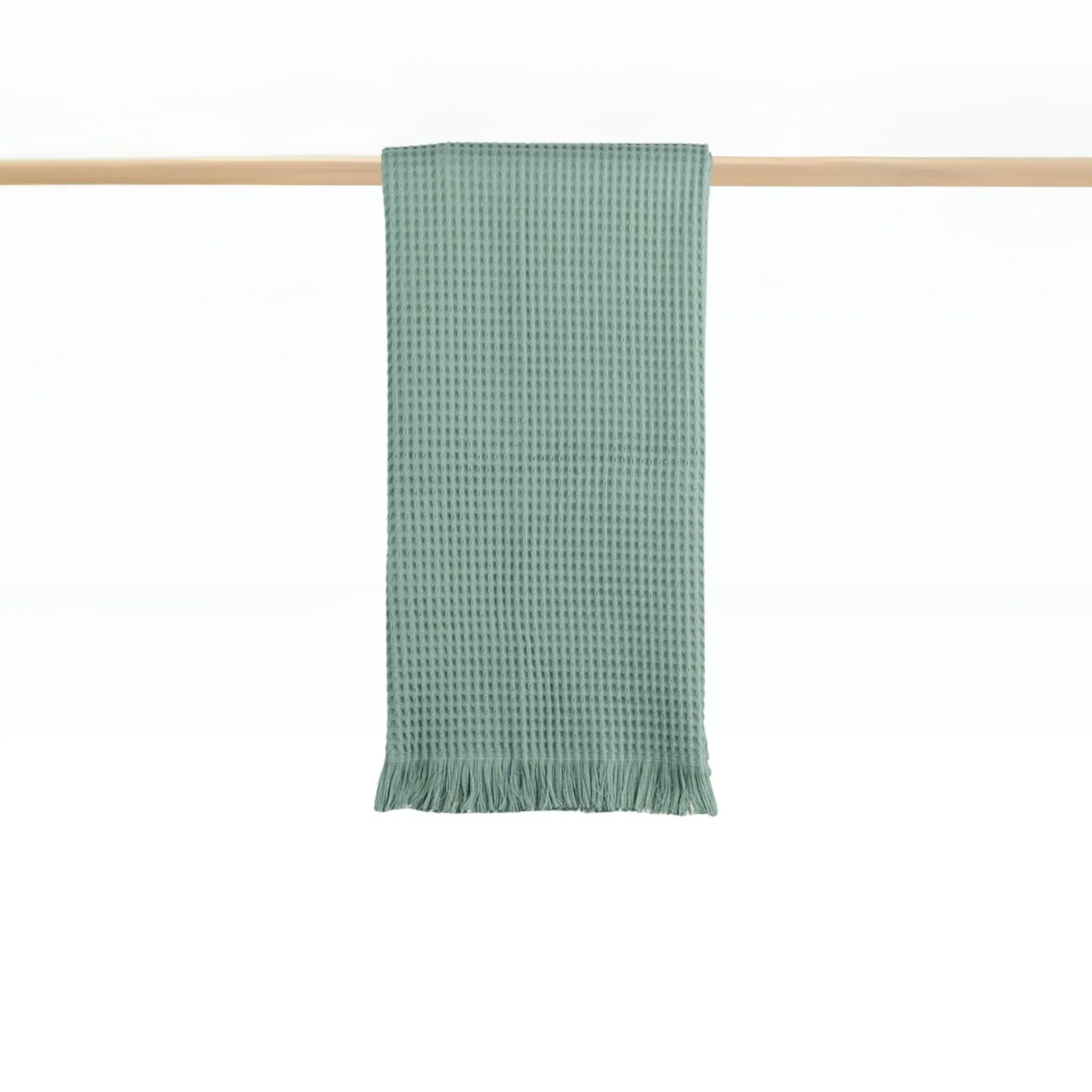 Cotton Bath Towel with Honeycomb - Green