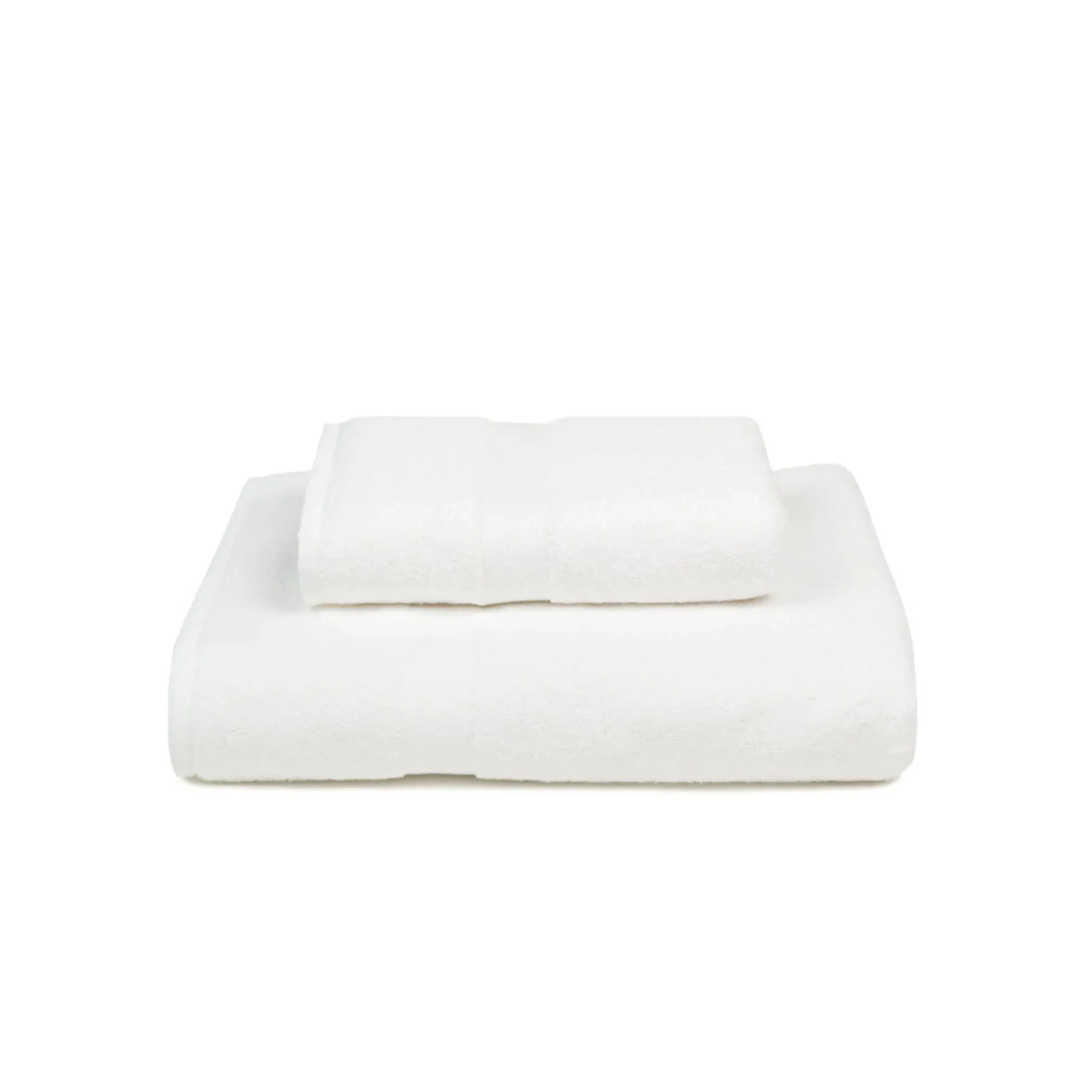 Kids Bath Towel with Herringbone Border - White, Cotton