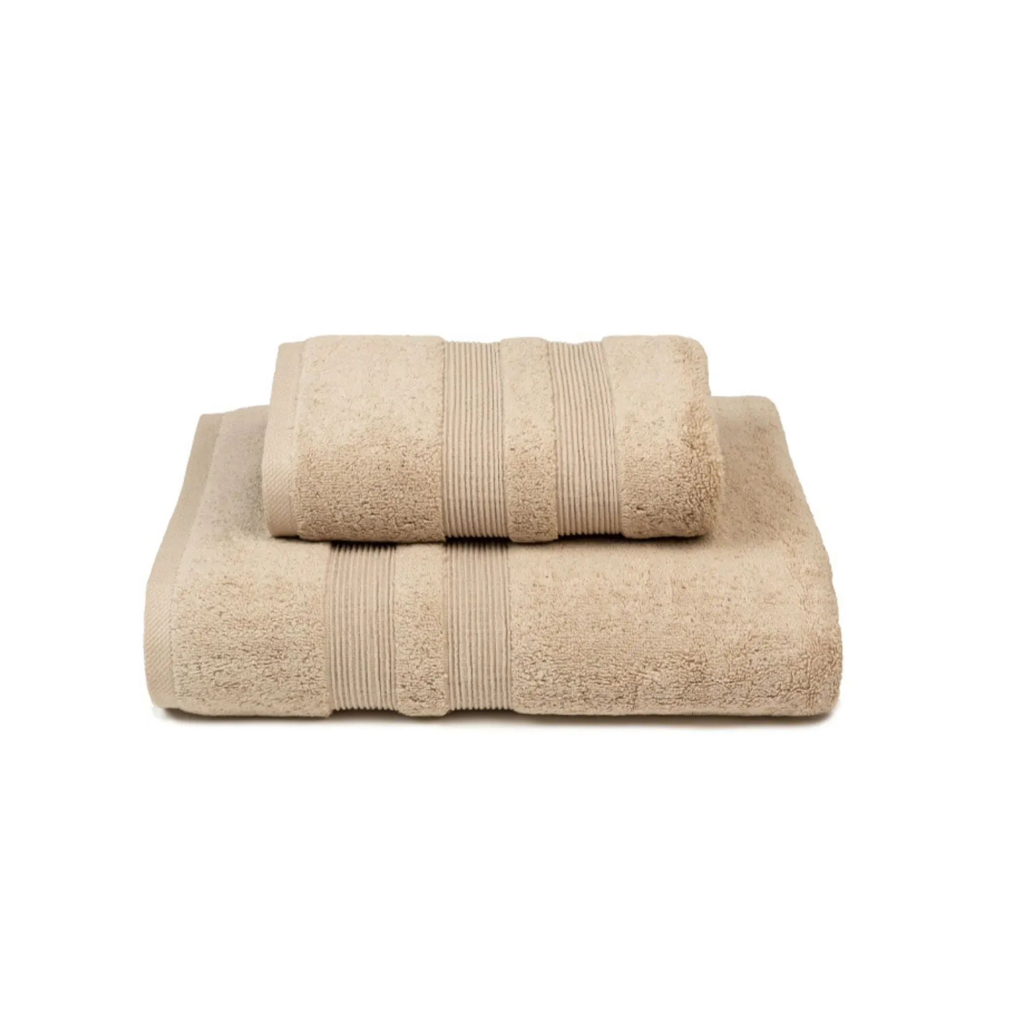 Kids Bath Towel with Stripes - Beige, Cotton