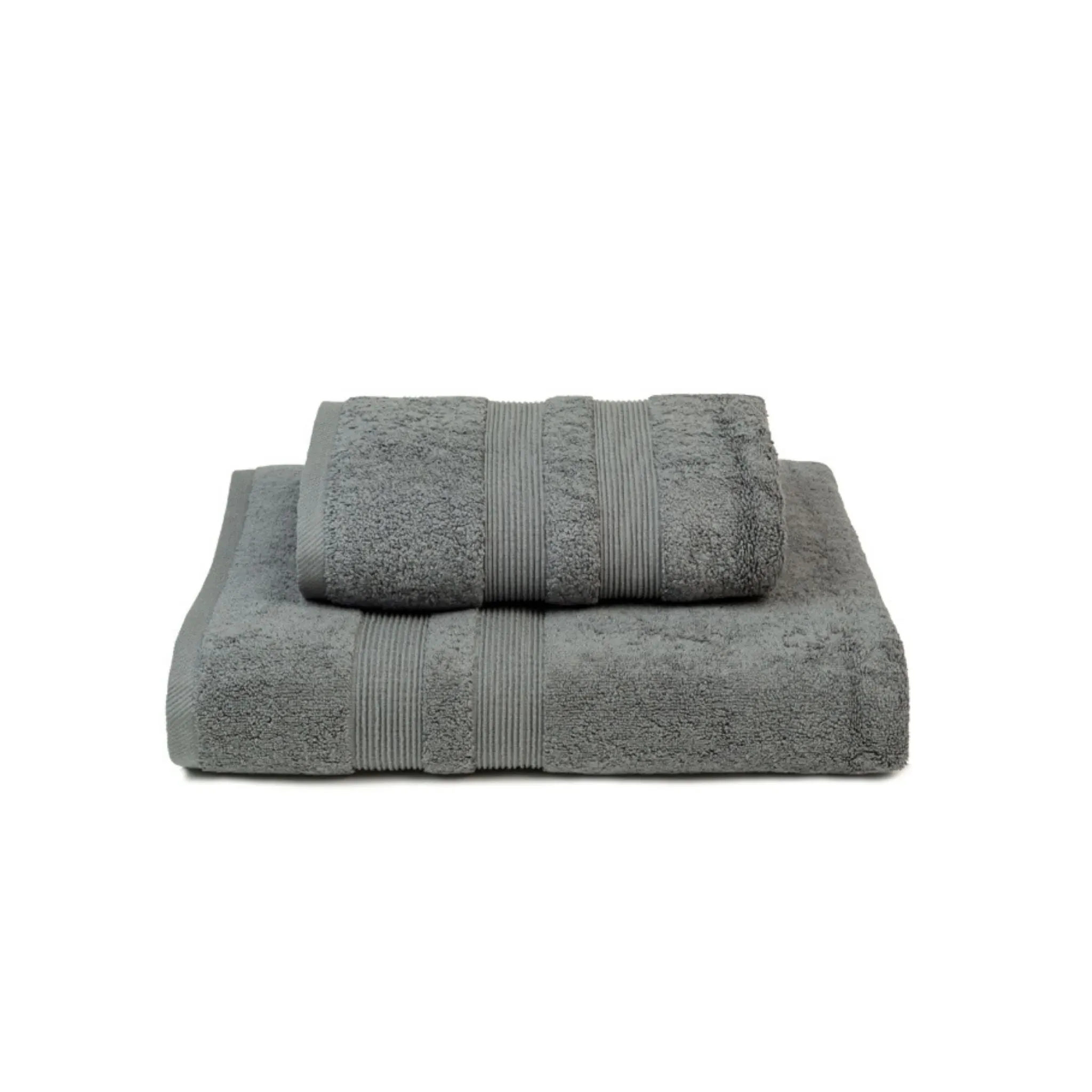 Kids Bath Towel with Stripes - Grey, Cotton