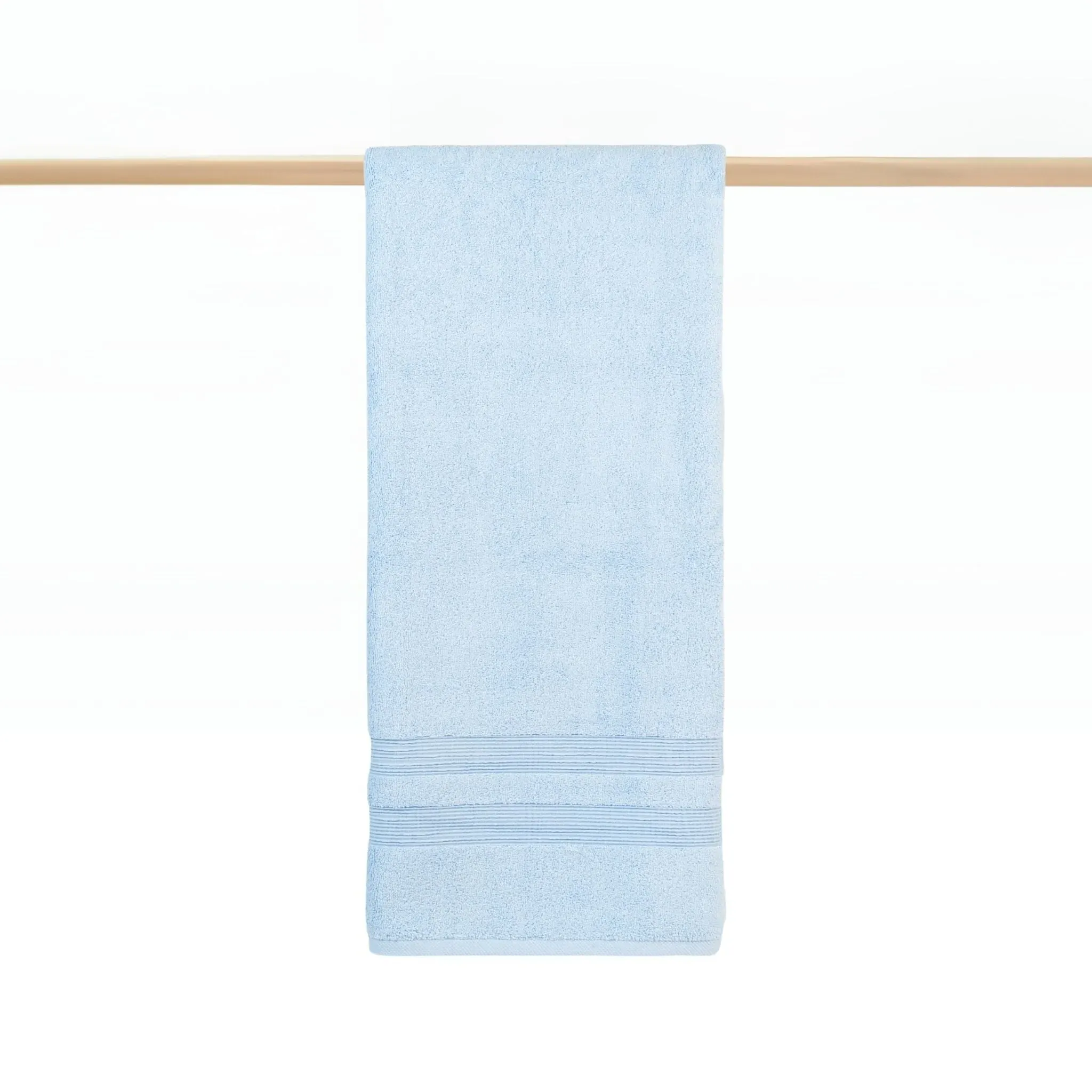 Kids Bath Towel with Stripes - Light Blue, Cotton