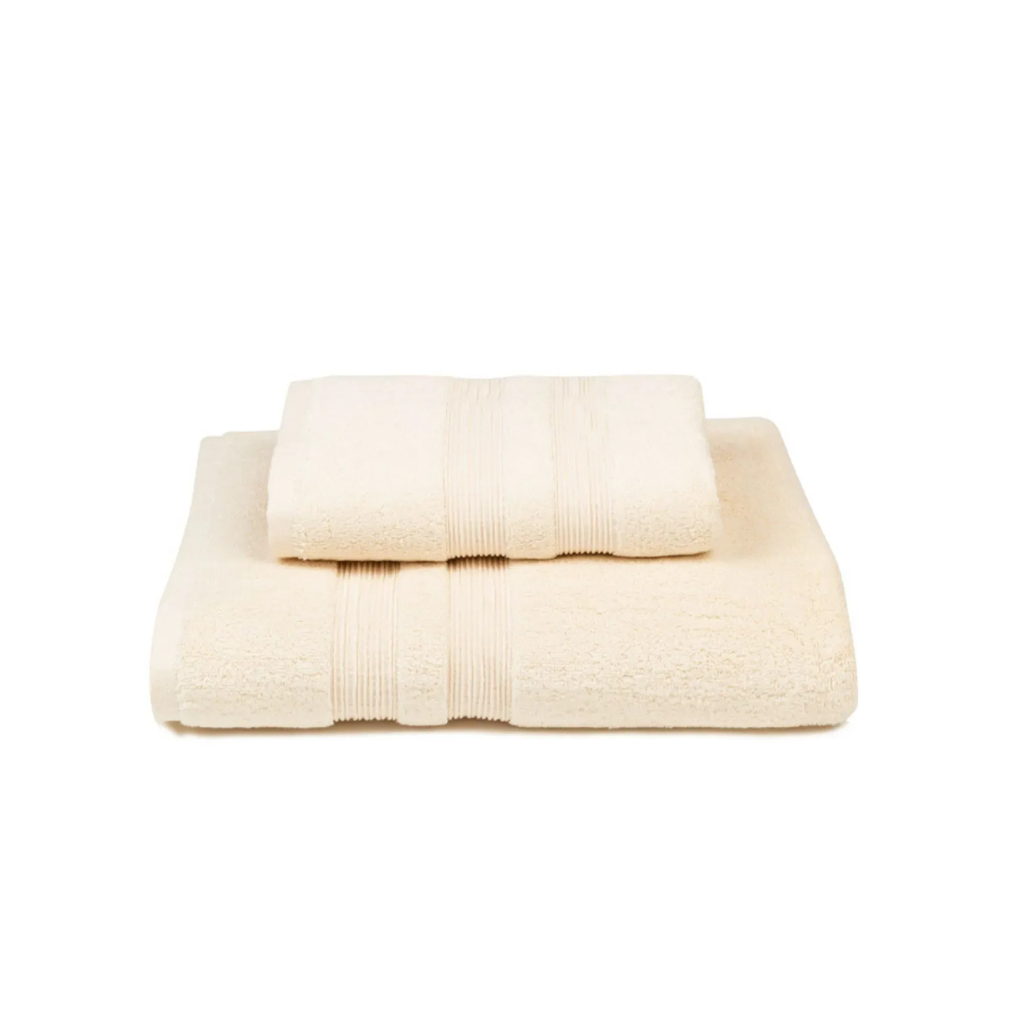 Kids Bath Towel with Stripes - Natural, Cotton