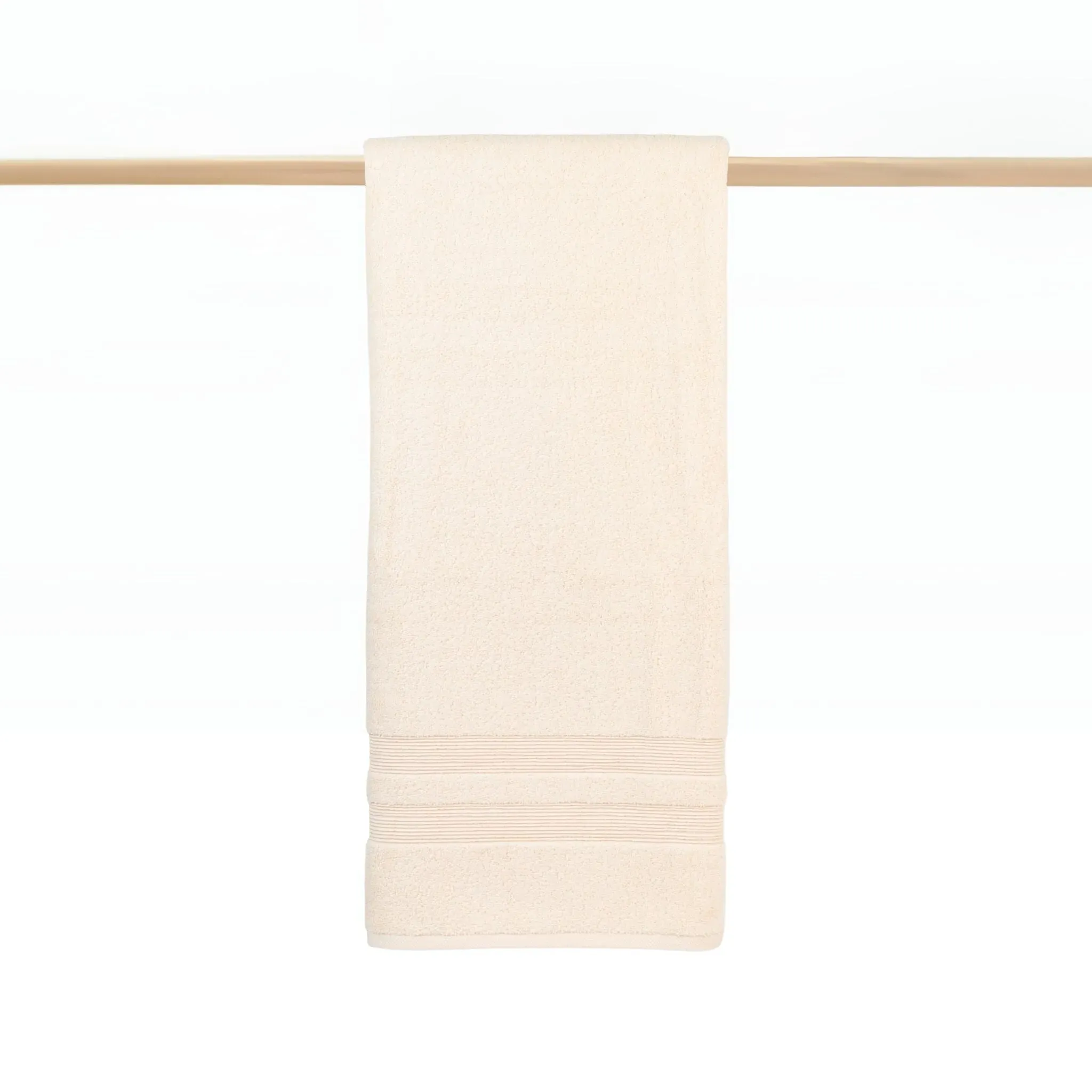 Kids Bath Towel with Stripes - Natural, Cotton