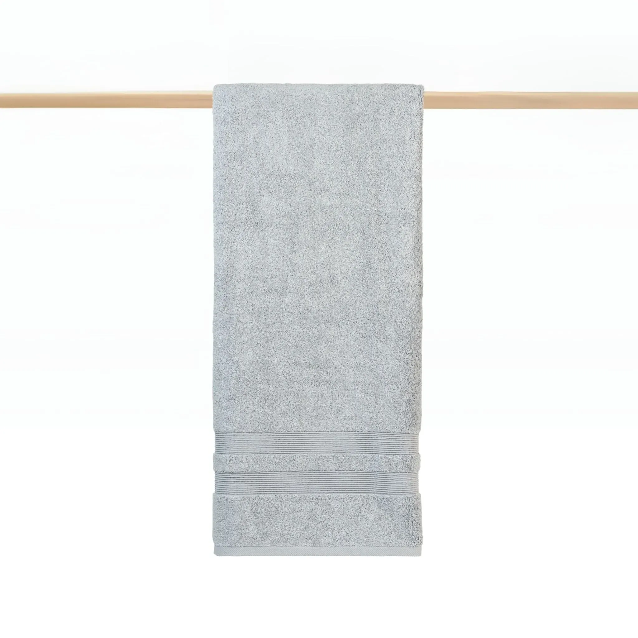 Kids Bath Towel with Stripes - Silver Grey, Cotton