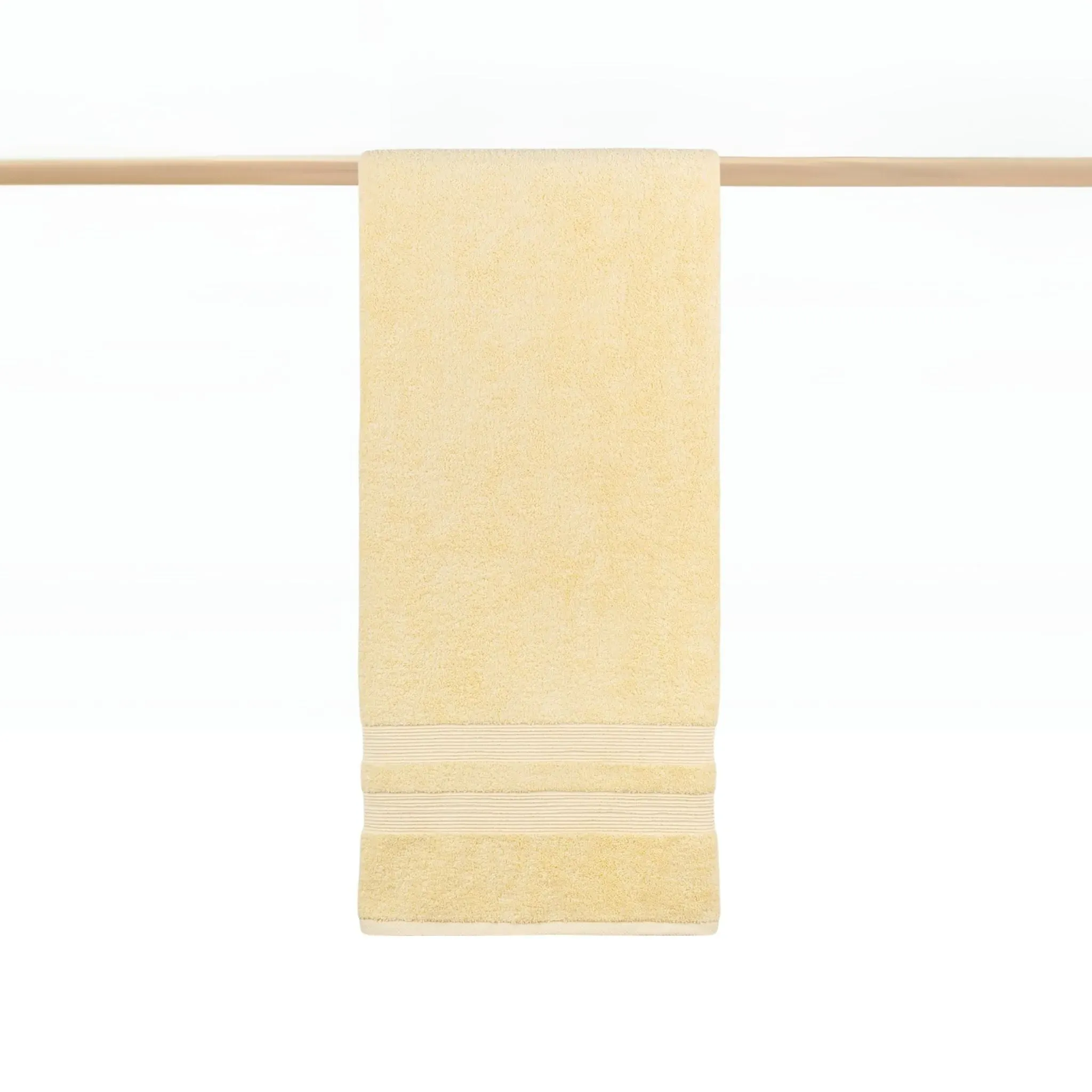 Kids Bath Towel with Stripes - Yellow, Cotton