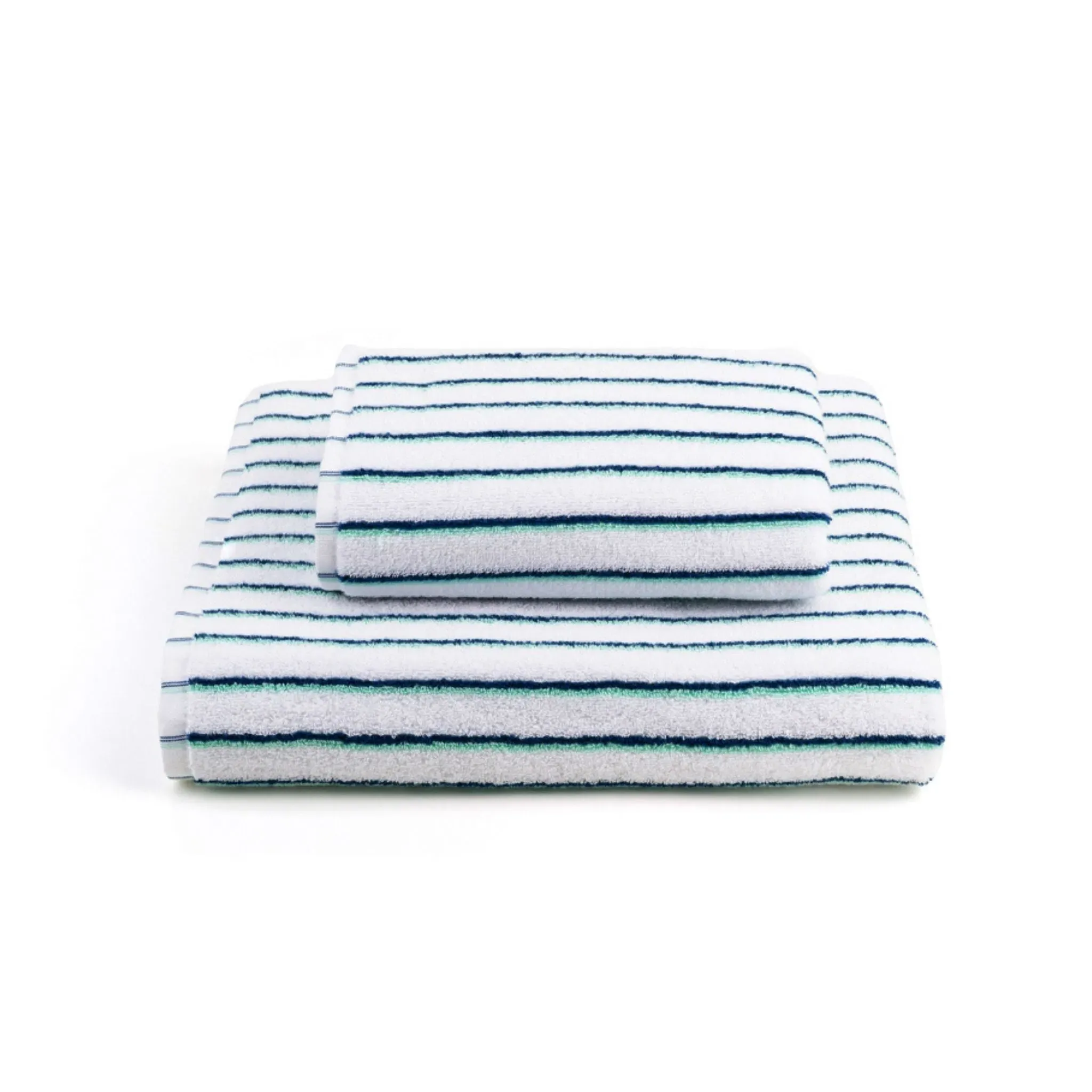 Kid's Towel Set with Double Stripe - Blue, Cotton