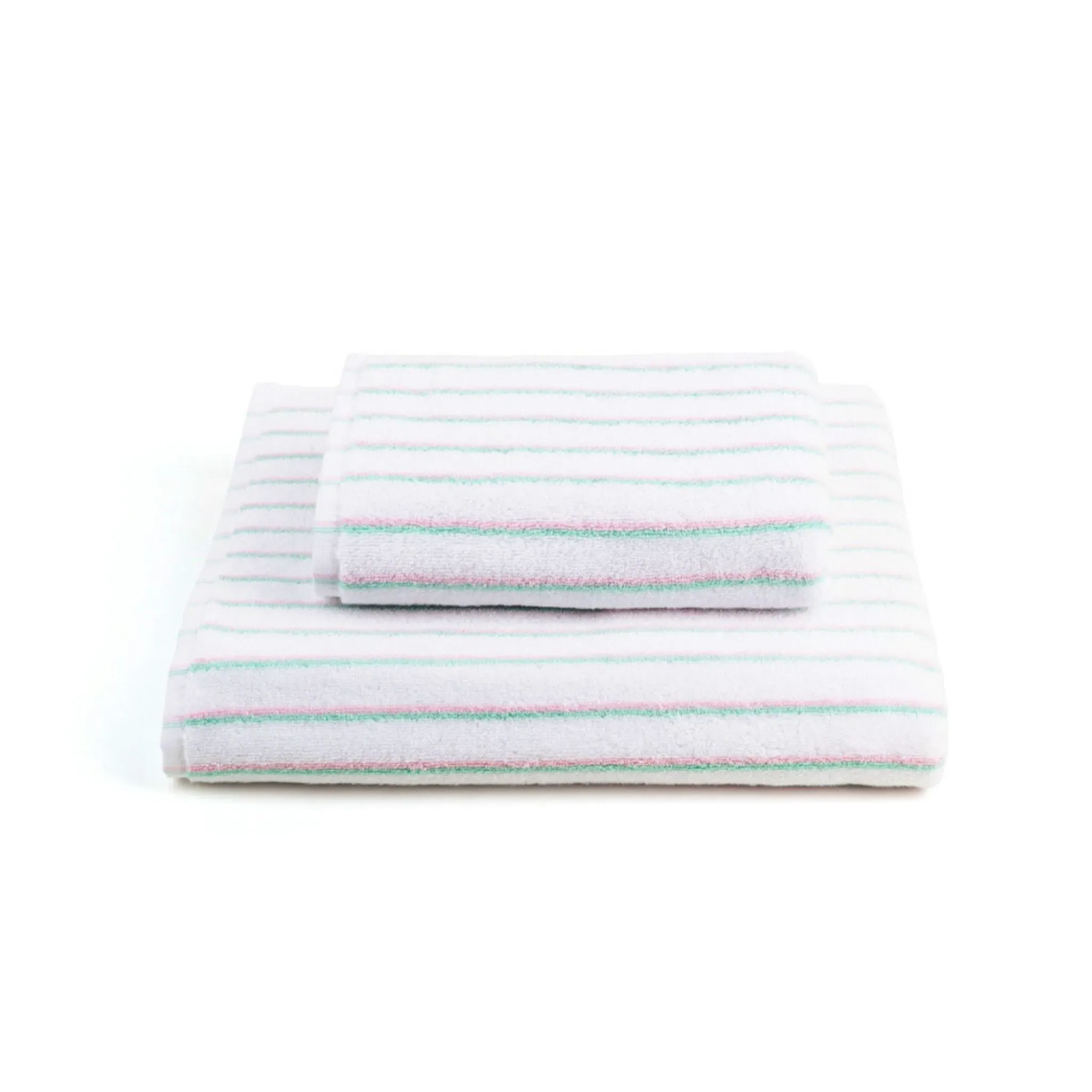 Kid's Towel Set with Double Stripe - Pink, Cotton
