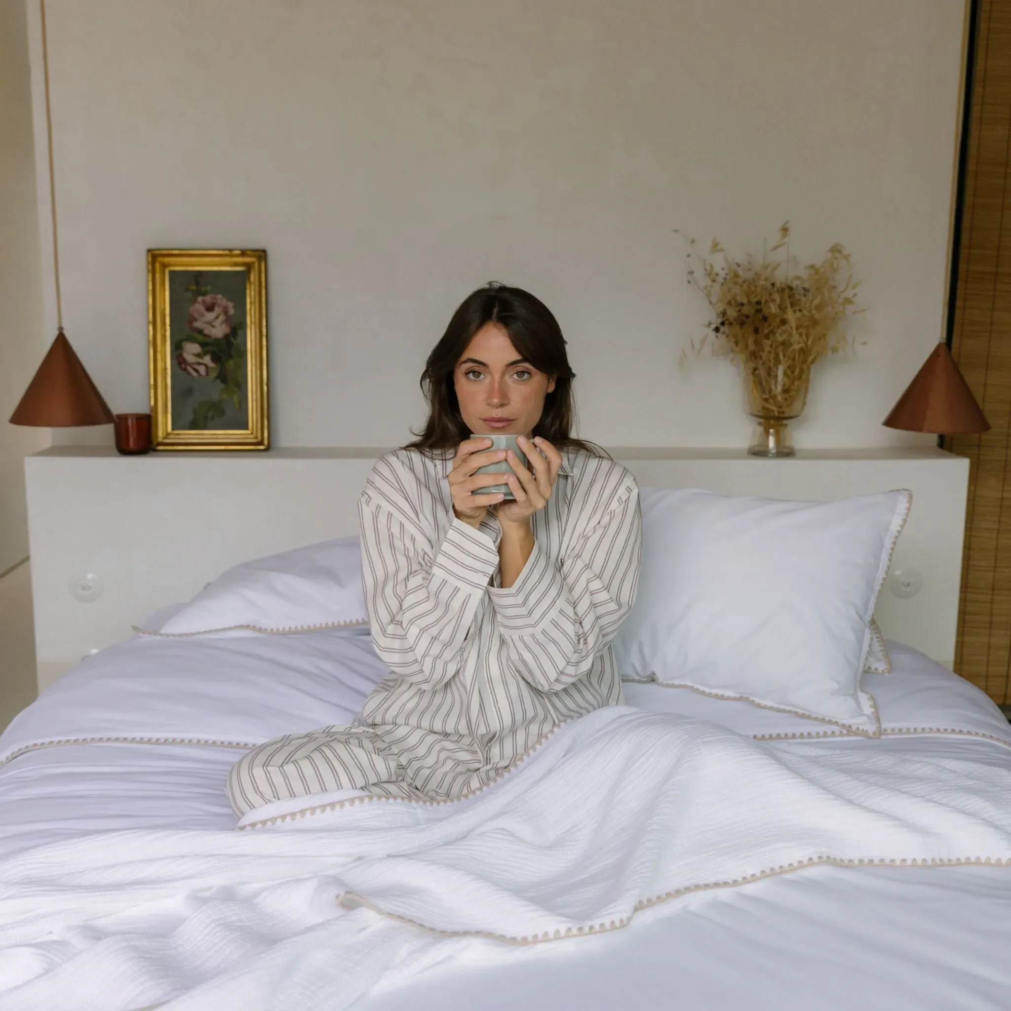 Percale Bed Linen Set - Beige, Cotton