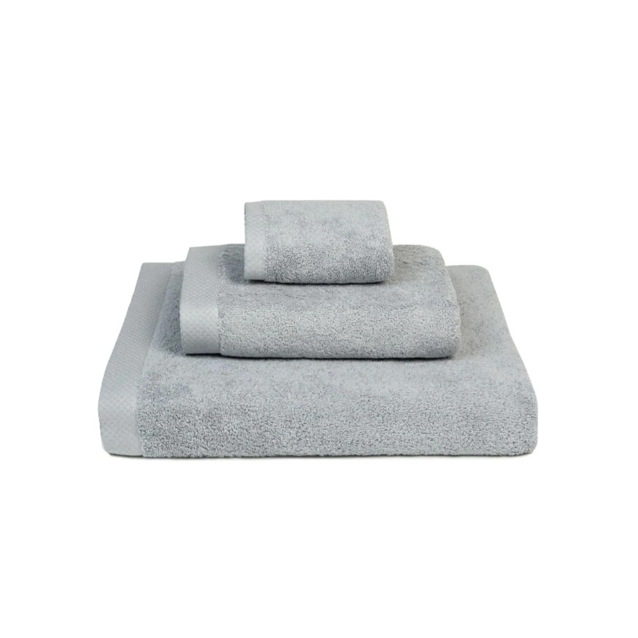 Bath Towel Set with Edge Bars - Silver Grey, Cotton product