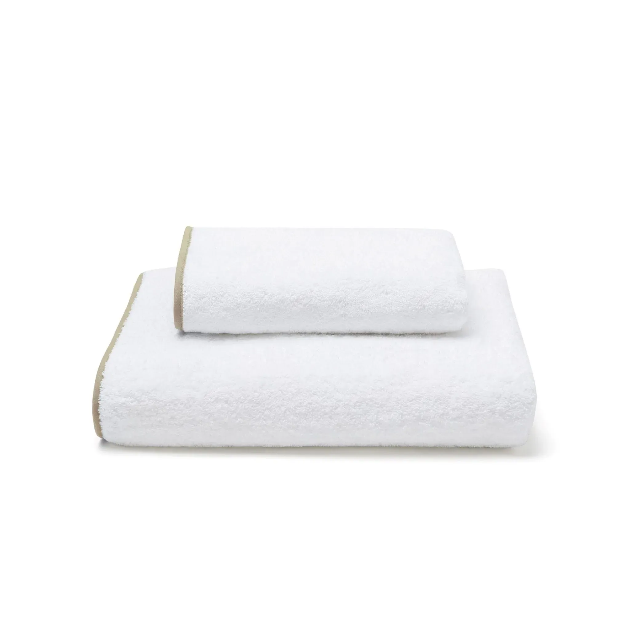 Terry Towel Set with Piped Edges - Beige, Cotton