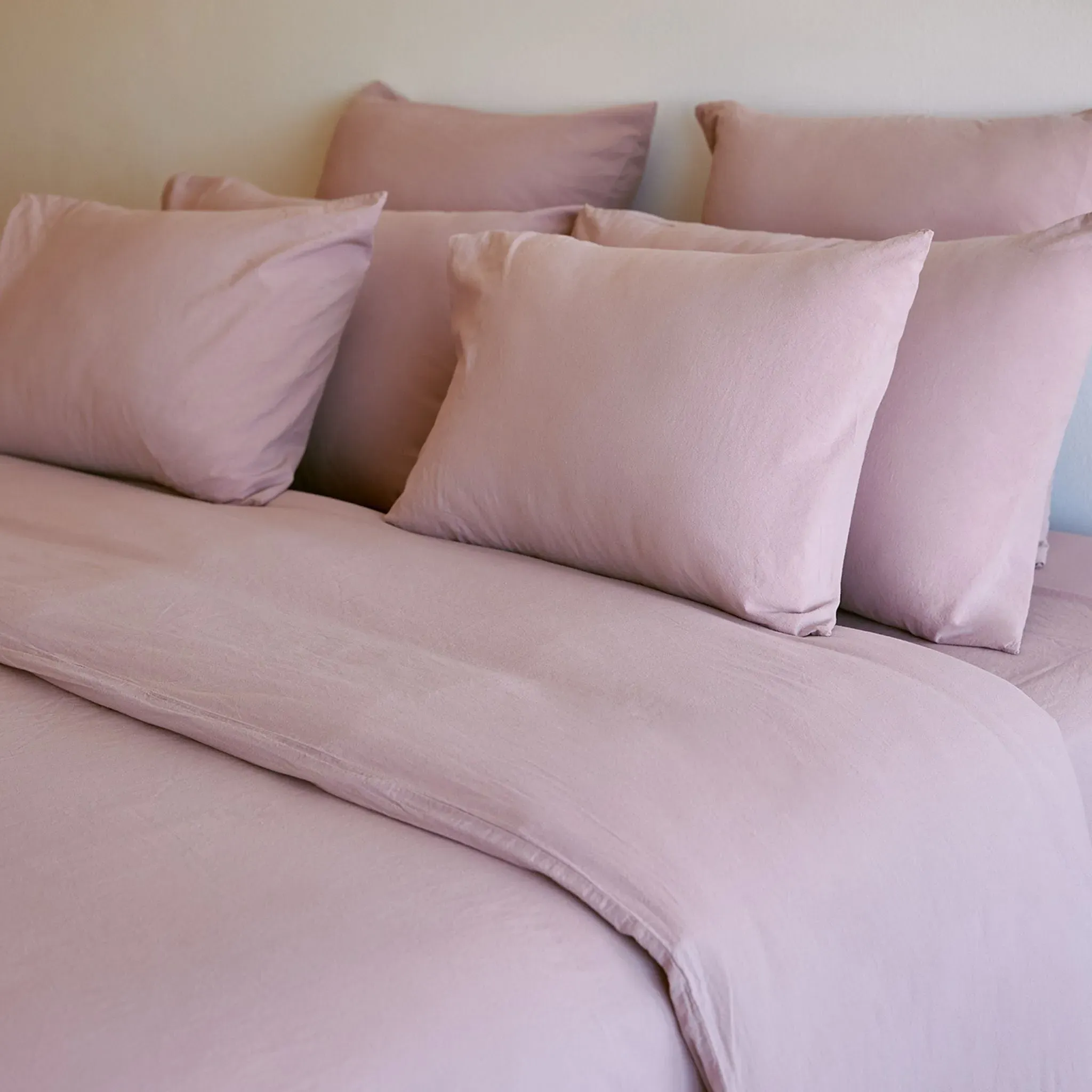 Washed Cotton Bedding Set - Old Pink