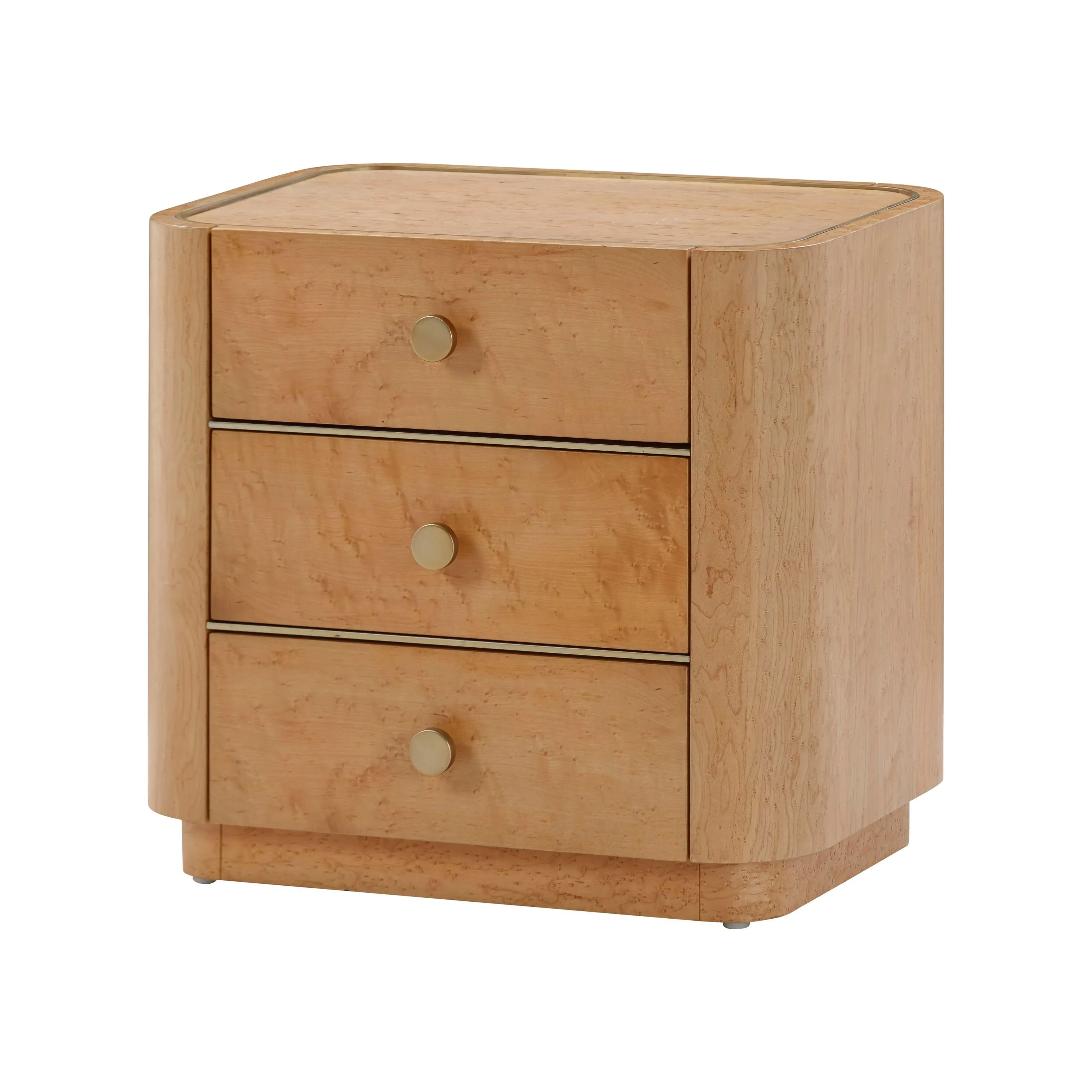 Abigail 3-Drawer Nightstand - Natural Birdseye Maple product