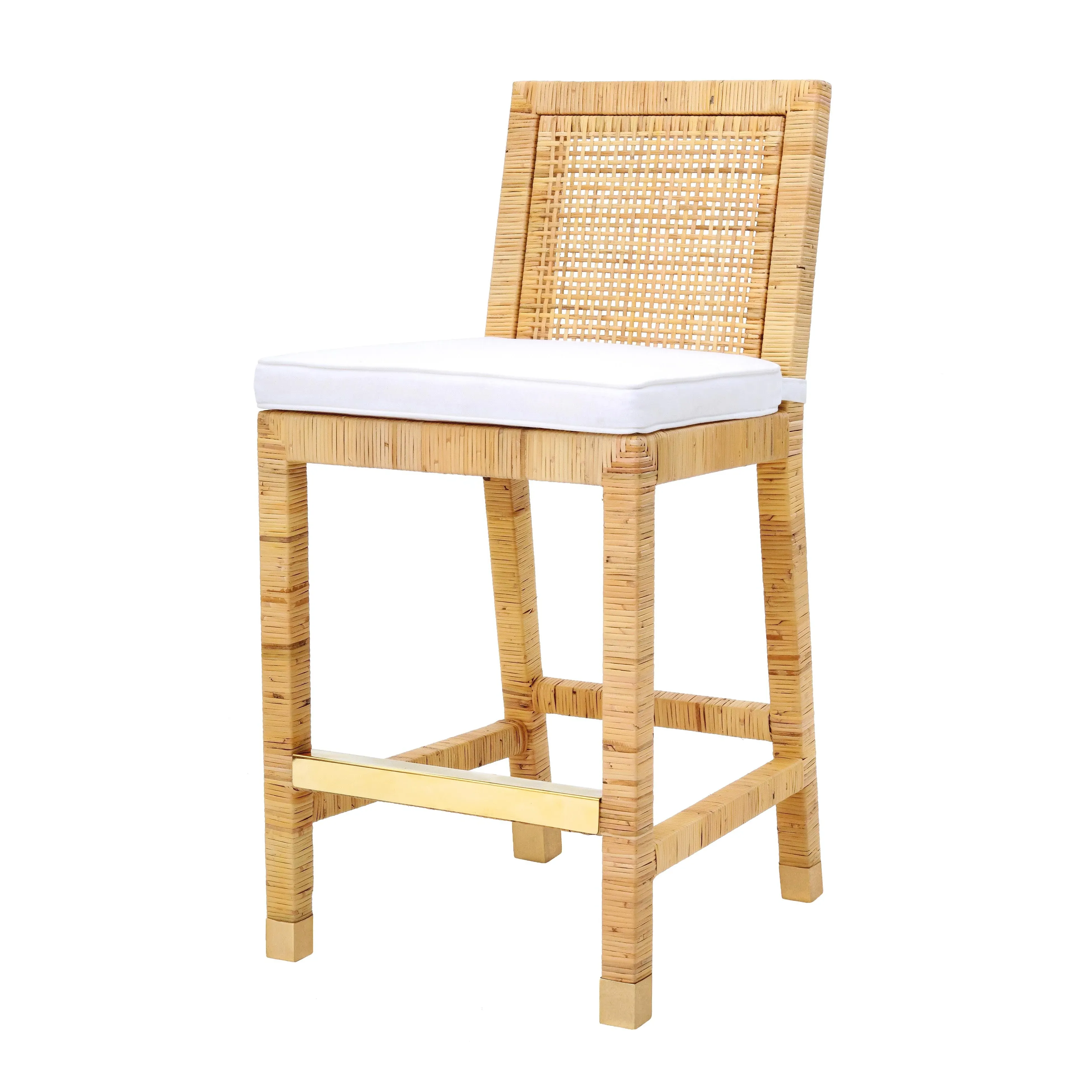 Amara Woven Rattan Stool - Performance Fabric product
