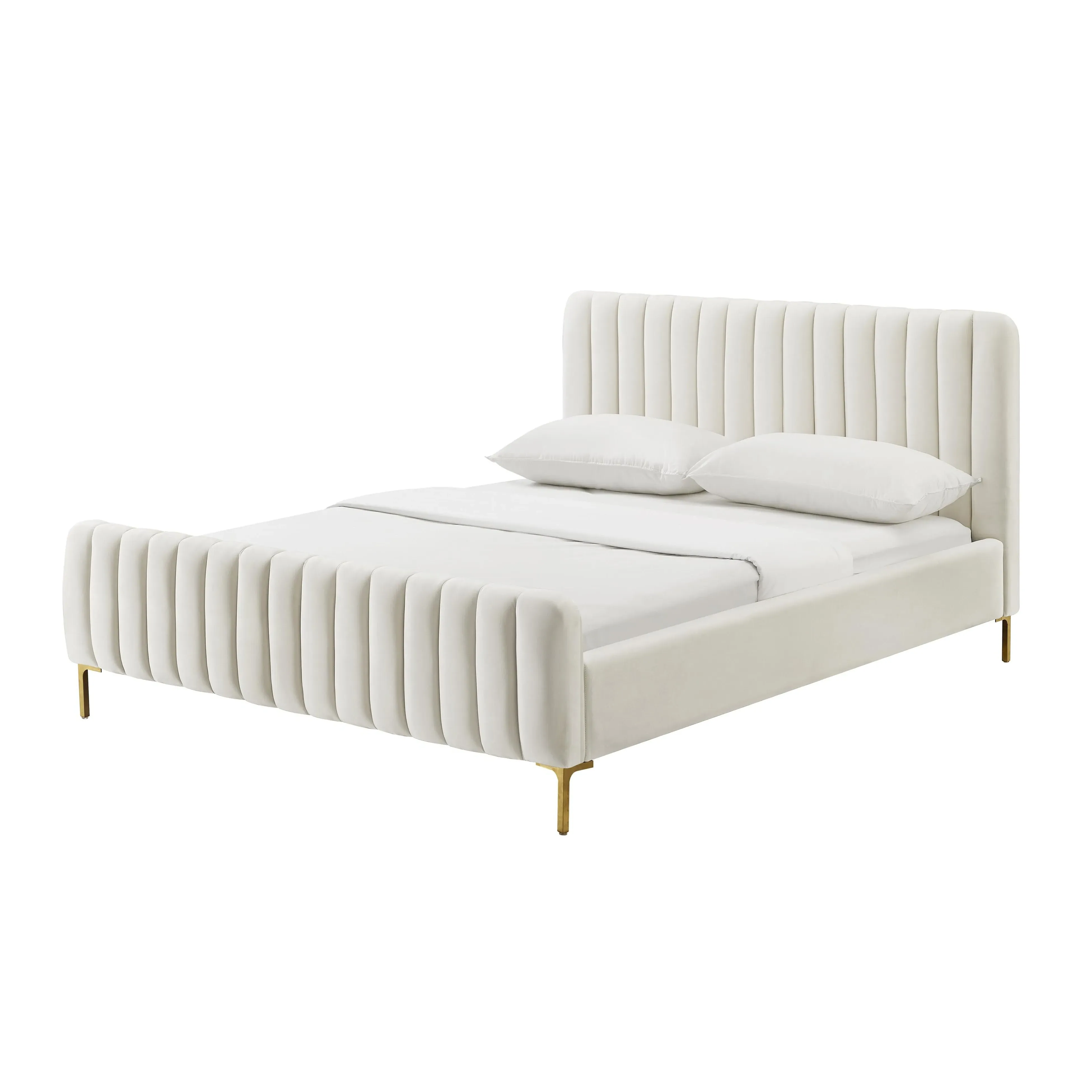 Angela Bed Frame with Channel Tufting - Performance Velvet product