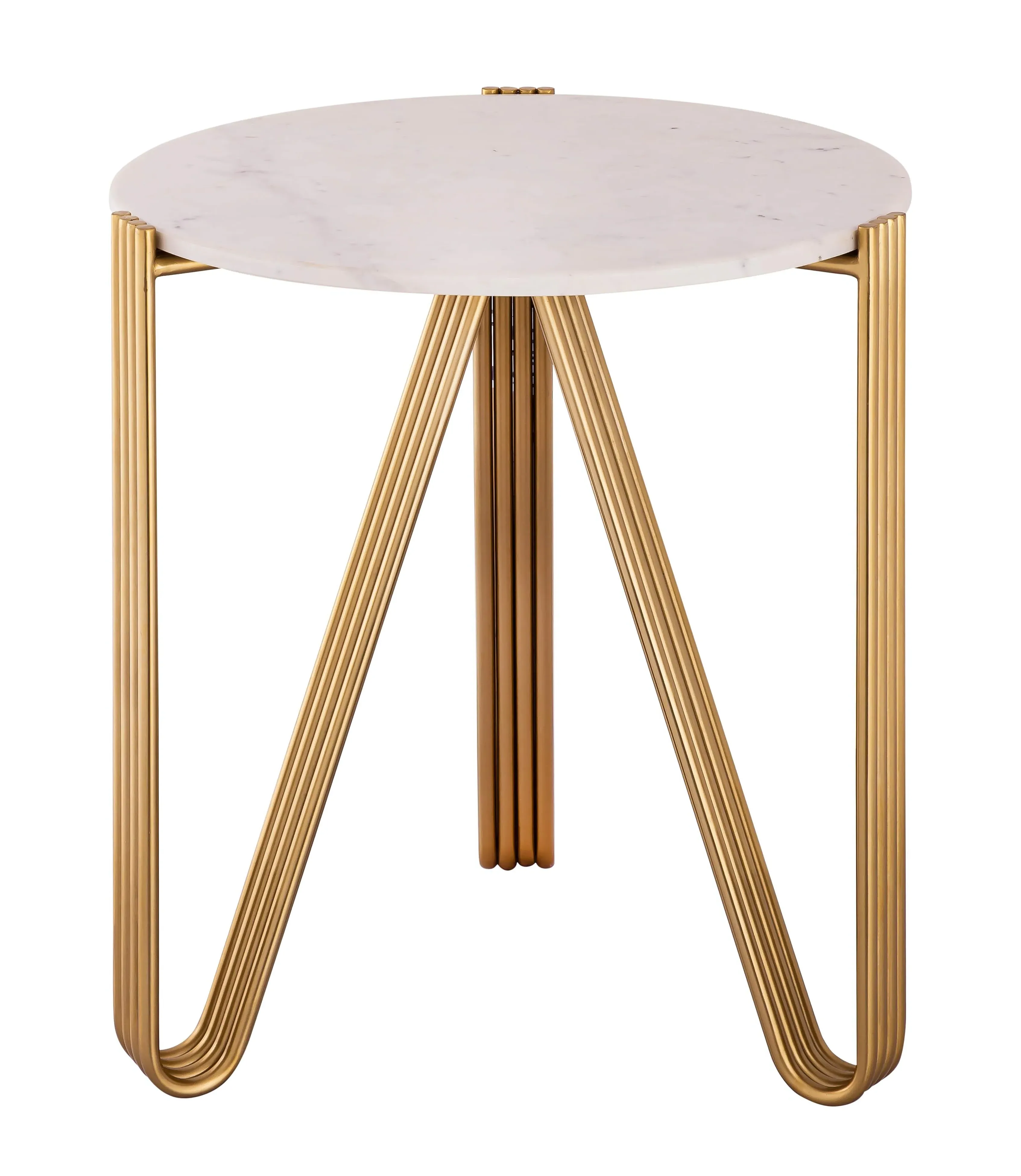 Aya Marble Side Table - White, Iron product